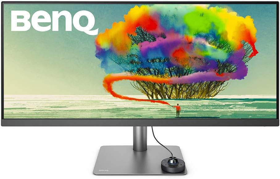 BenQ PD3420Q 34” 2K Ultrawide Monitor for Macs/Designers | 21:9 | 3440x1440 WQHD | IPS | AQCOLOR | P3, sRGB | Factory-Calibrated | USB-C | KVM | Hotkey Puck G2 | ICCsync | DualView | Delta E ≤ 3