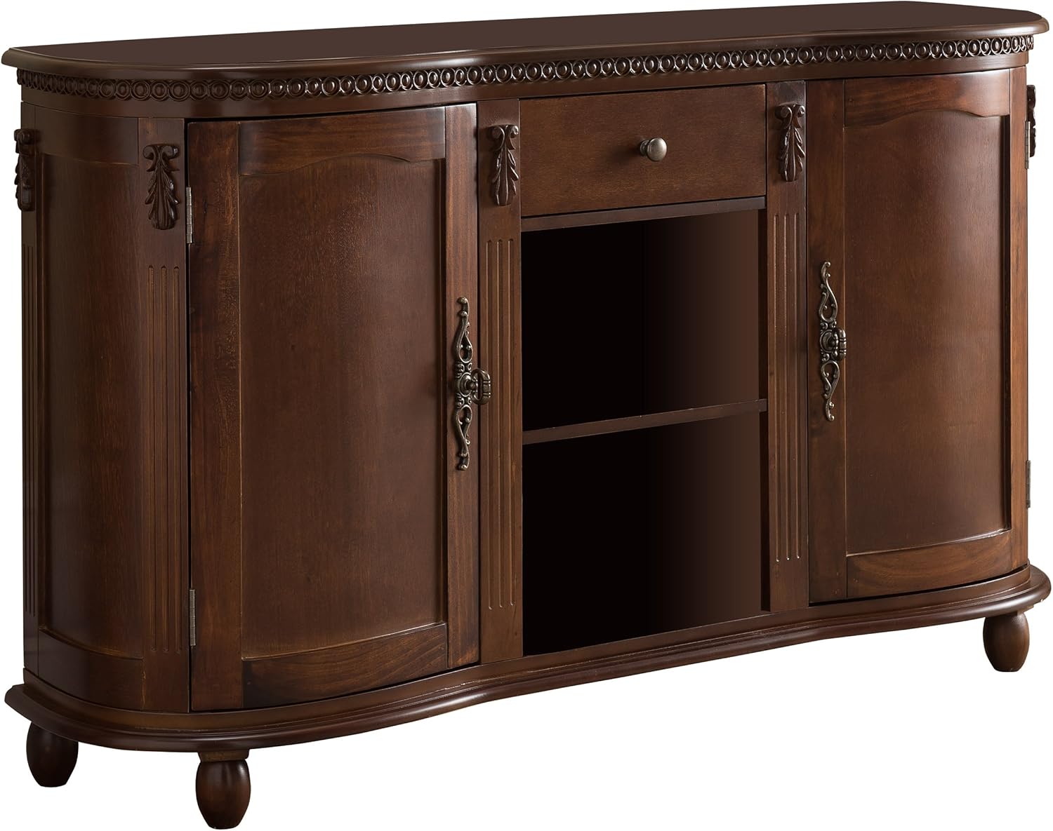 Kings Brand Furniture - Wood Buffet Server/Sideboard Console Table Cabinet, Walnut