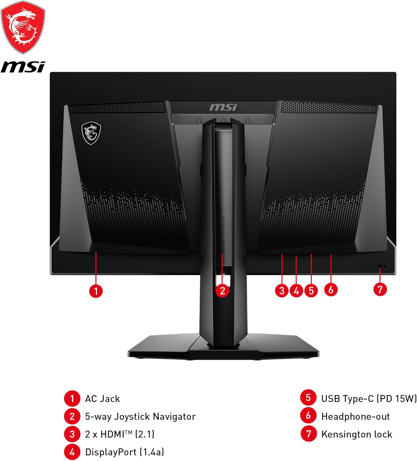 MSI MAG 271QPX QD-OLED, 27 OLED Gaming Monitor, 2560 x 1440 (QHD), OLED 0.03ms Response time, 360Hz, True Black HDR 400, HDMI, DP Port, USB Type C, Tilt, Height