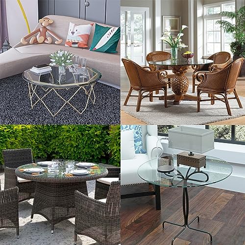SAGIDAR Round Tempered Glass, Round Table Glass Top, Round Glass Table Top Dining Table Top, 16IN 22IN 26IN 30IN 36IN, Clear Glass High Gloss, Smooth Surface Garden Table, DIY Table