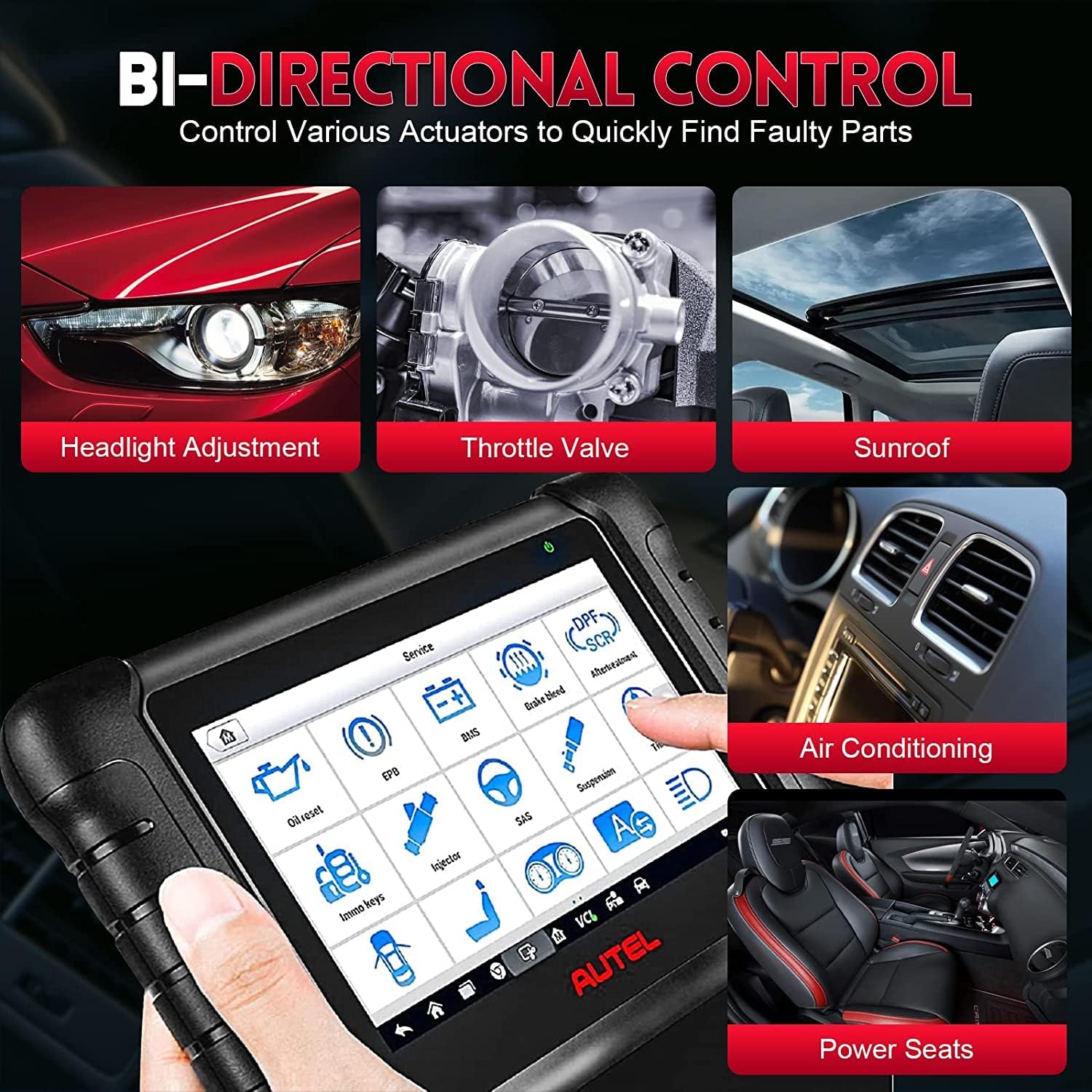 Autel Scanner MaxiCOM MK808Z-BT with Non-OBDII Adapter Kit, 2023 New Bidirectional Scanner, Upgrade of MaxiCheck MX808 MK808 MK808S MK808BT, 28+ Service, Active Test, All System OBD2 Diagnostic Tool