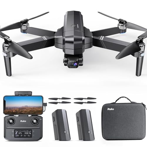 Ruko F11GIM2 Drones with Gimbal+EIS 4K Camera for Adults, 96 Min Long Flight Time 16404ft Long Range FPV, Auto Return Home with GPS, Level 6 Wind Resistance, Foldable Quadcopter
