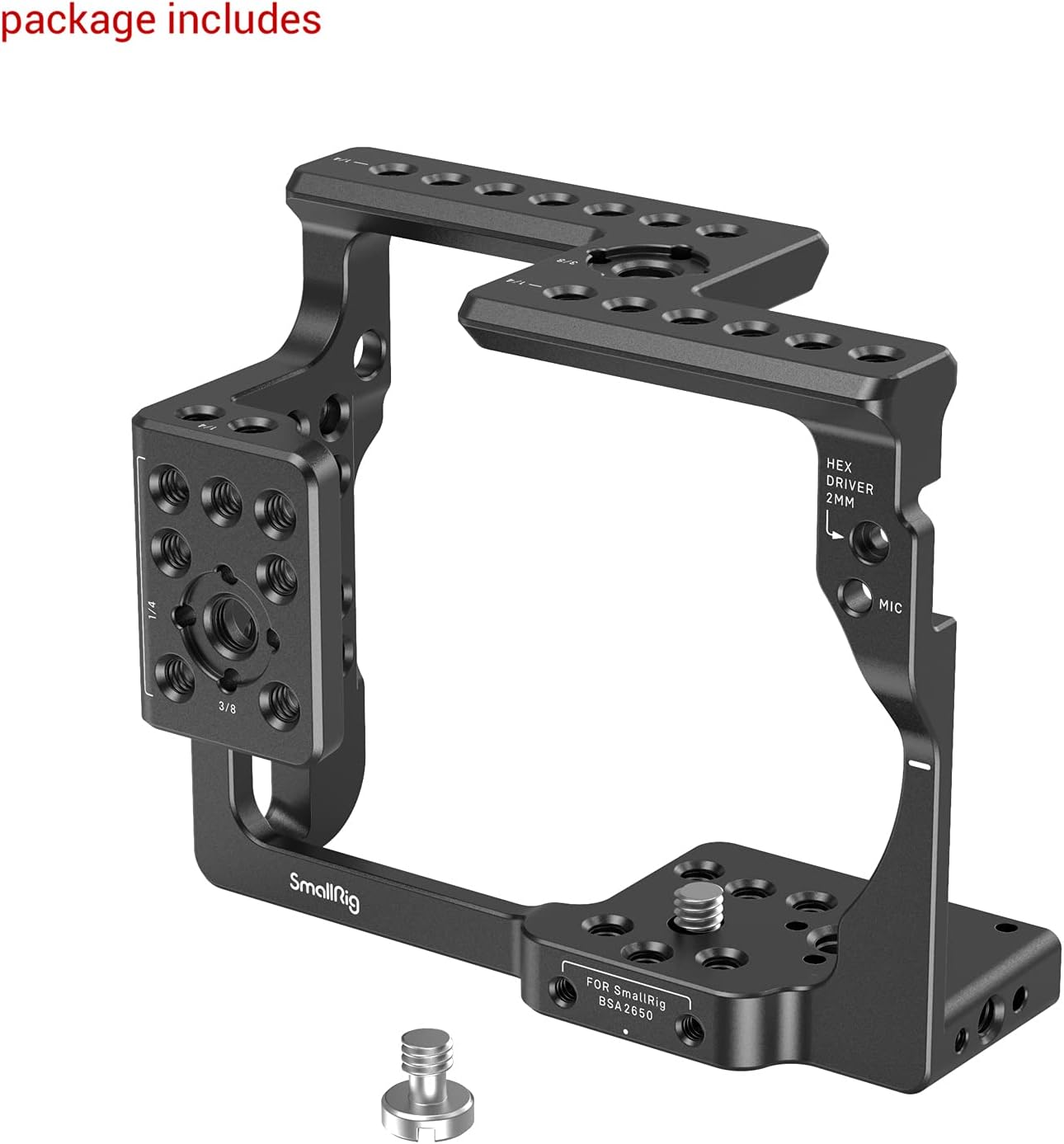 SmallRig Full Cage Only for Sigma fp & fp L Series, Comes with NATO Rail, Locating Holes for ARRI and 1/4 & 3/8 Threaded Holes - 3211