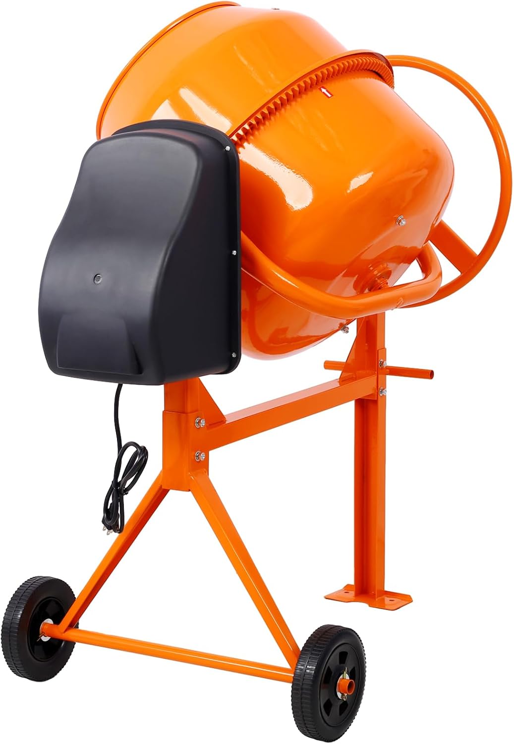 Cement Mixer, 5 Cu. Ft Electric Concrete Mixer Machine, 650W AC Motor Portable Power Cement Mixers for Mortar, Stucco and Fodder, Orange