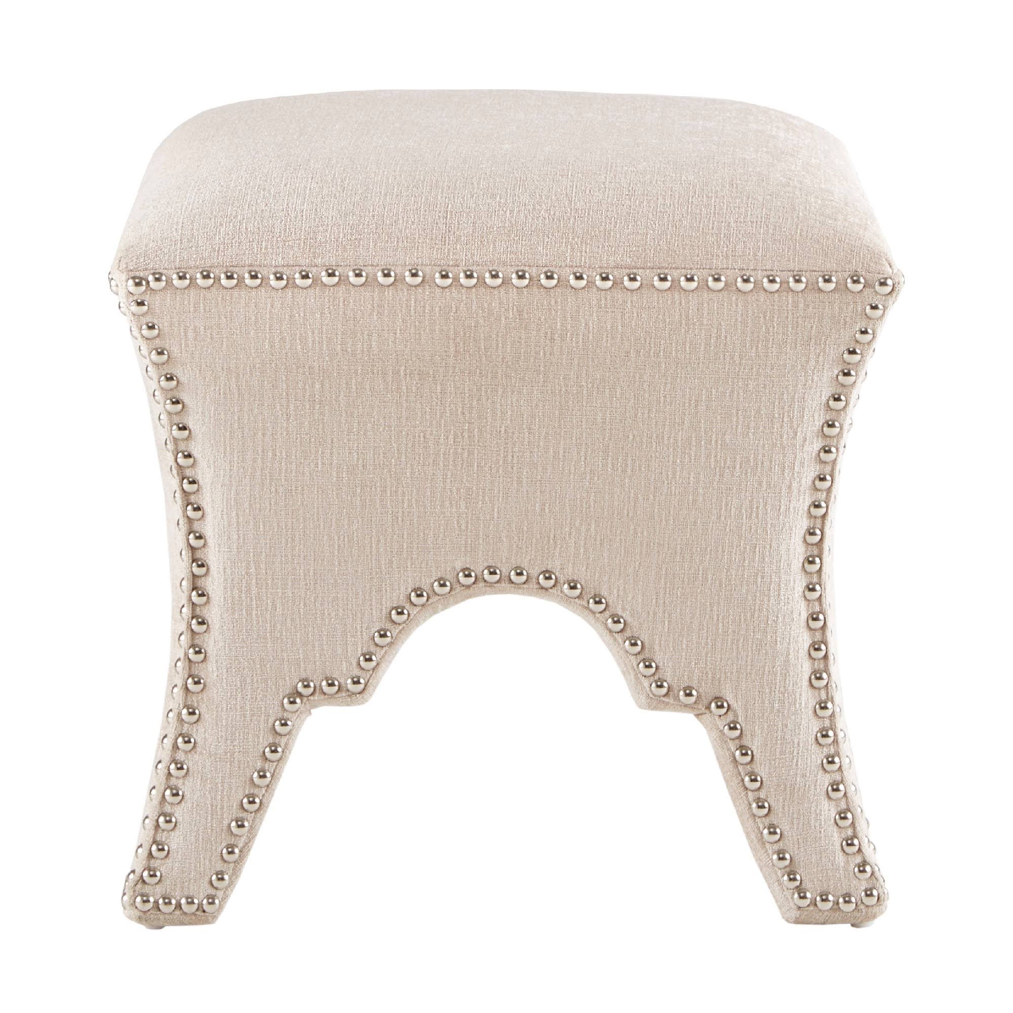 Madison Park Cream Eliza Ottoman