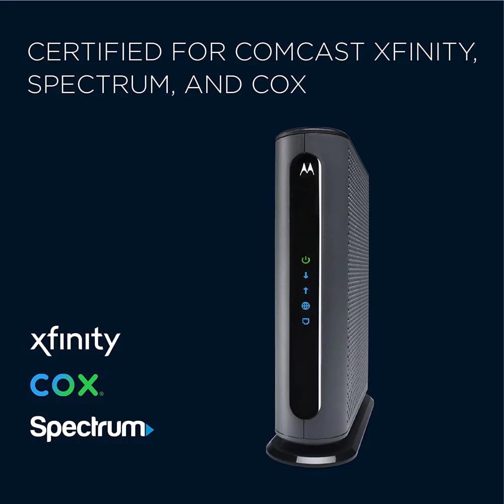 Motorola MB8600 DOCSIS 3.1 Ultra-High Speed Cable Modem | Approved for Xfinity by Comcast, Spectrum, Cox | Supports Cable Plans up to 1000 Mbps