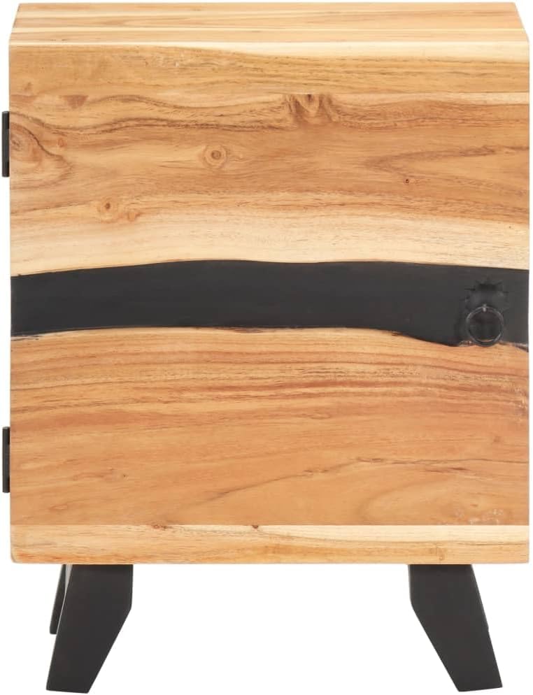 Bedside Cabinet, Sofa Side Table Short Bathroom Cabinet Rustic Entryway Table Wooden Corner Cabinet Suitable for Home Living Room Office Closet 15.7"x11.8"x20.1" Solid Acacia Wood