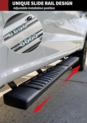 YITAMOTOR 6 inches Running Boards Compatible with 2019-2024 Chevy Silverado/GMC Sierra 1500 Double Cab, 2020-2024 Silverado Sierra 2500HD/3500HD Side Step Nerf Bars Side Bars (Exclude 2019 LD/Limited)