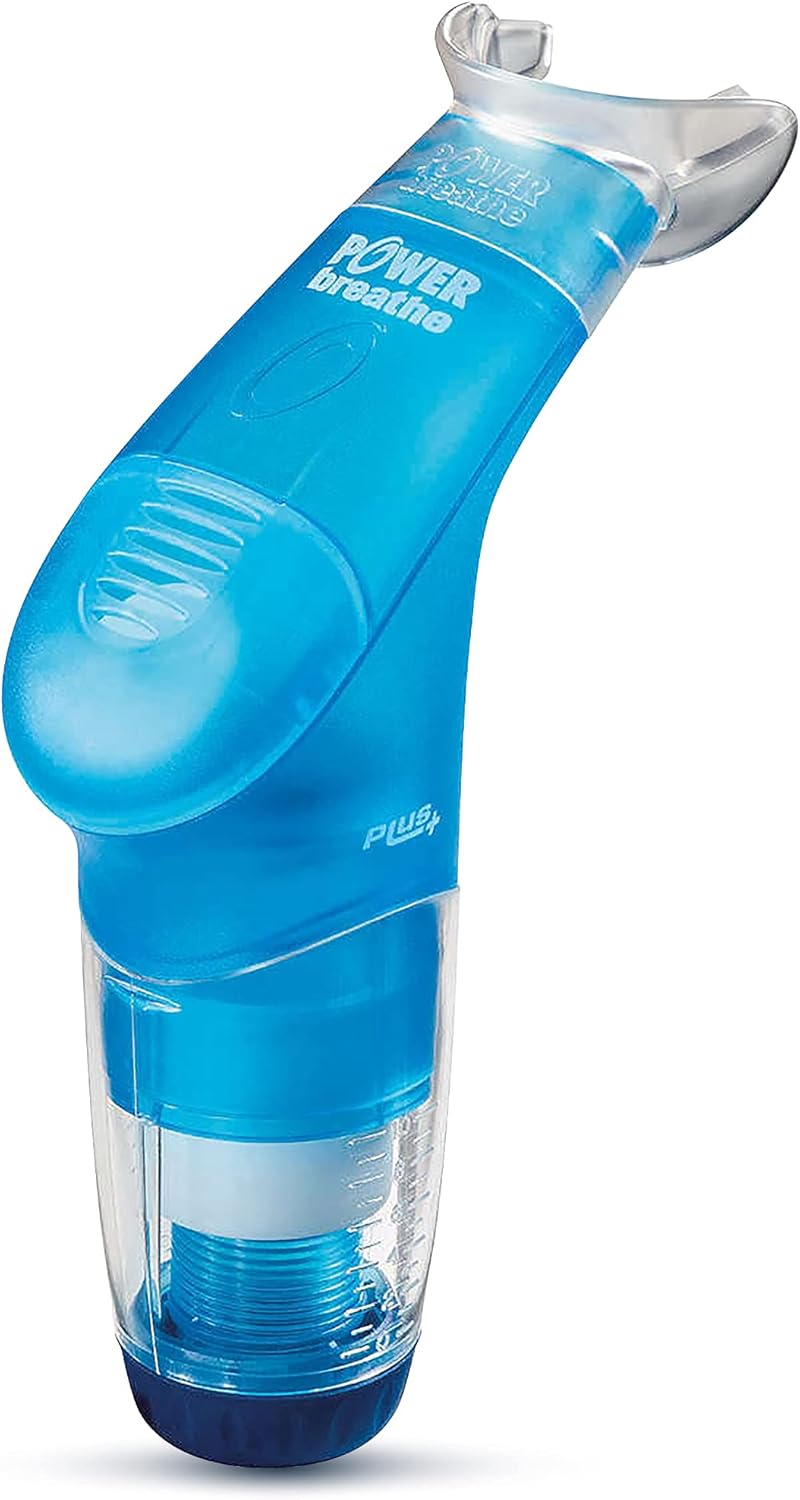 POWERbreathe - Breathing Exercise Device for Lungs, Breathing Trainer and Therapy Tool to Strengthen Breathing Muscles and Help Lung Capacity, Inspiratory Muscle Trainer - Blue, Medium Resistance