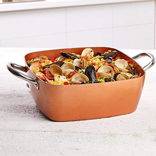 Copper Chef Non-Stick Cookware Set, Caseserole Pots, Pans, and Accessories - 12-Piece Set
