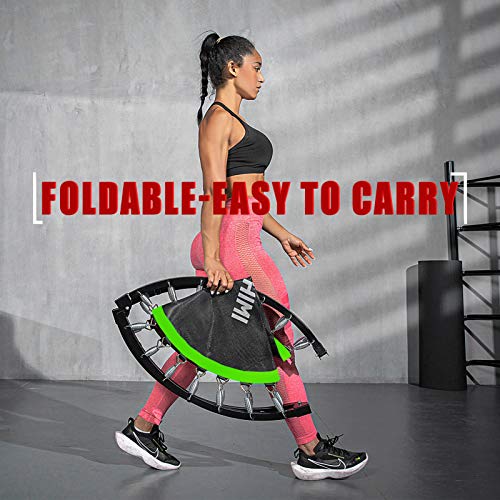 40" Folding Mini Fitness Indoor Exercise Workout Rebounder Trampoline with Handle, Max Load 330lbs