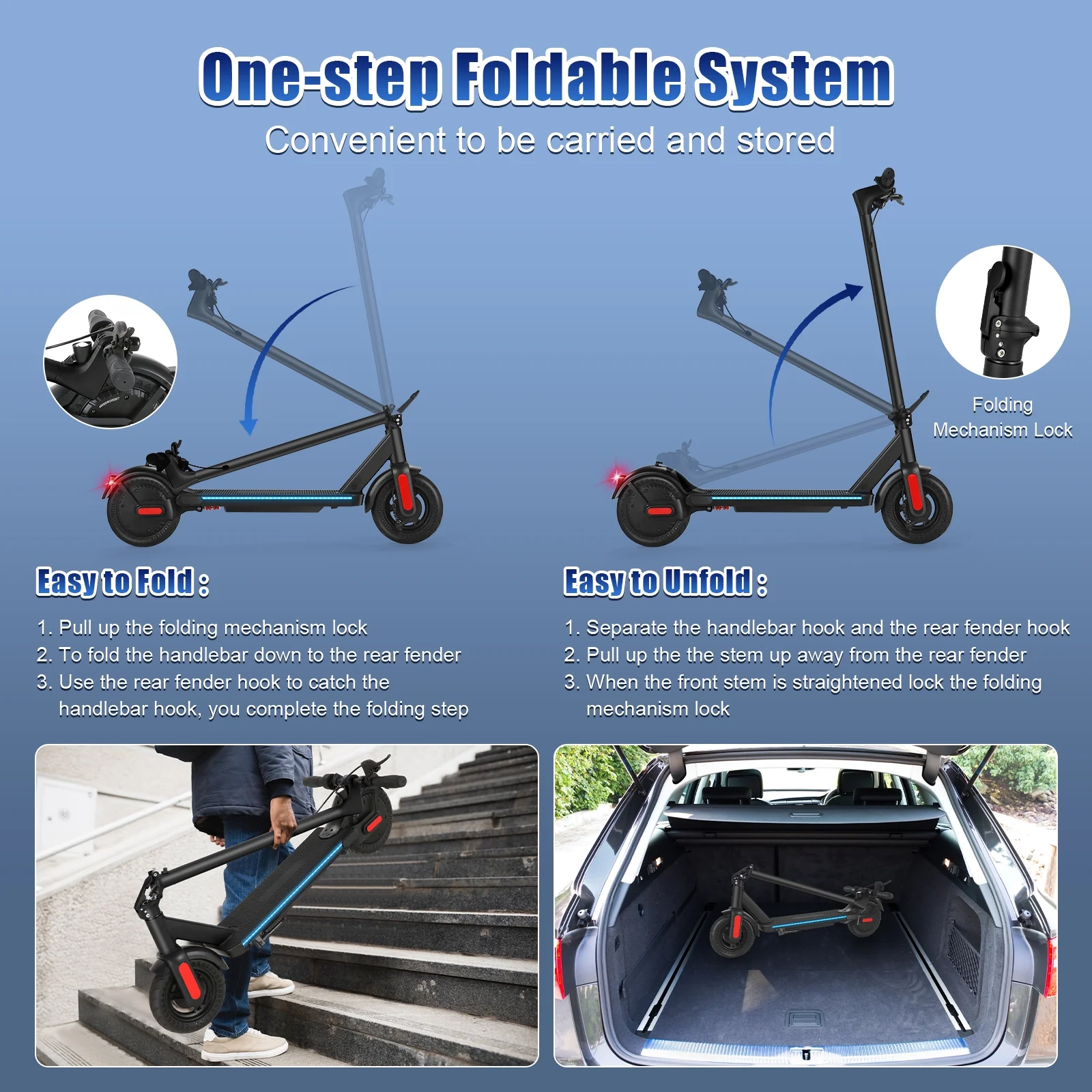 500W Foldable Electric Scooter for Adults 10" Electric Kick Scooter, Max 20 mph & 20 mile Range Commuting E-Scooter, Dual Brakes, 3 Speed Modes, Wide Pedal Portable & Cruise Control