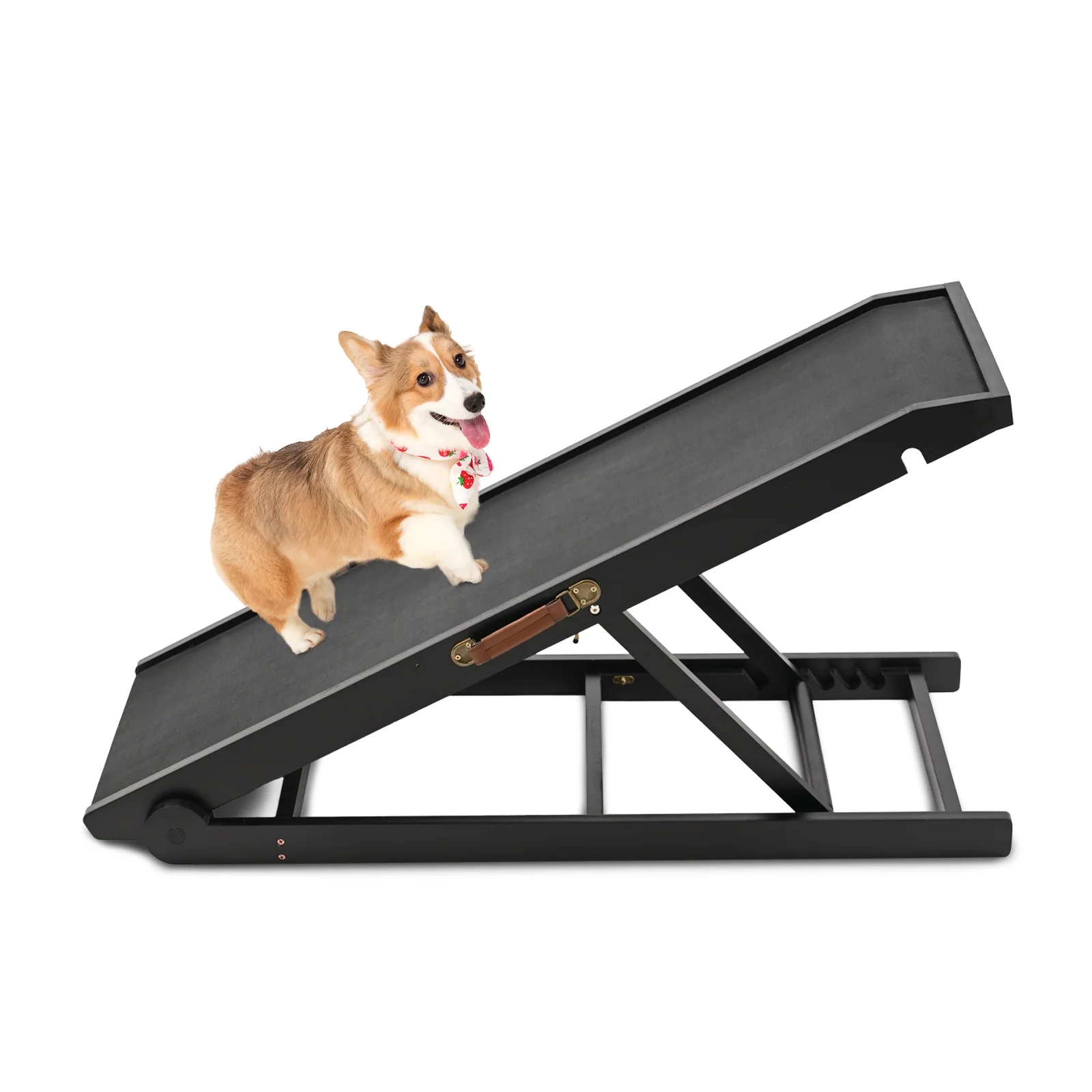 Slsy Dog Ramp with Upgrade Rubber Mat, 4 Level Adjustable 41.3" Folding Pet Ramp for Bed, Couch, SUV, for Small & Large Old Dogs & Cats, Supports up to 150 lbs