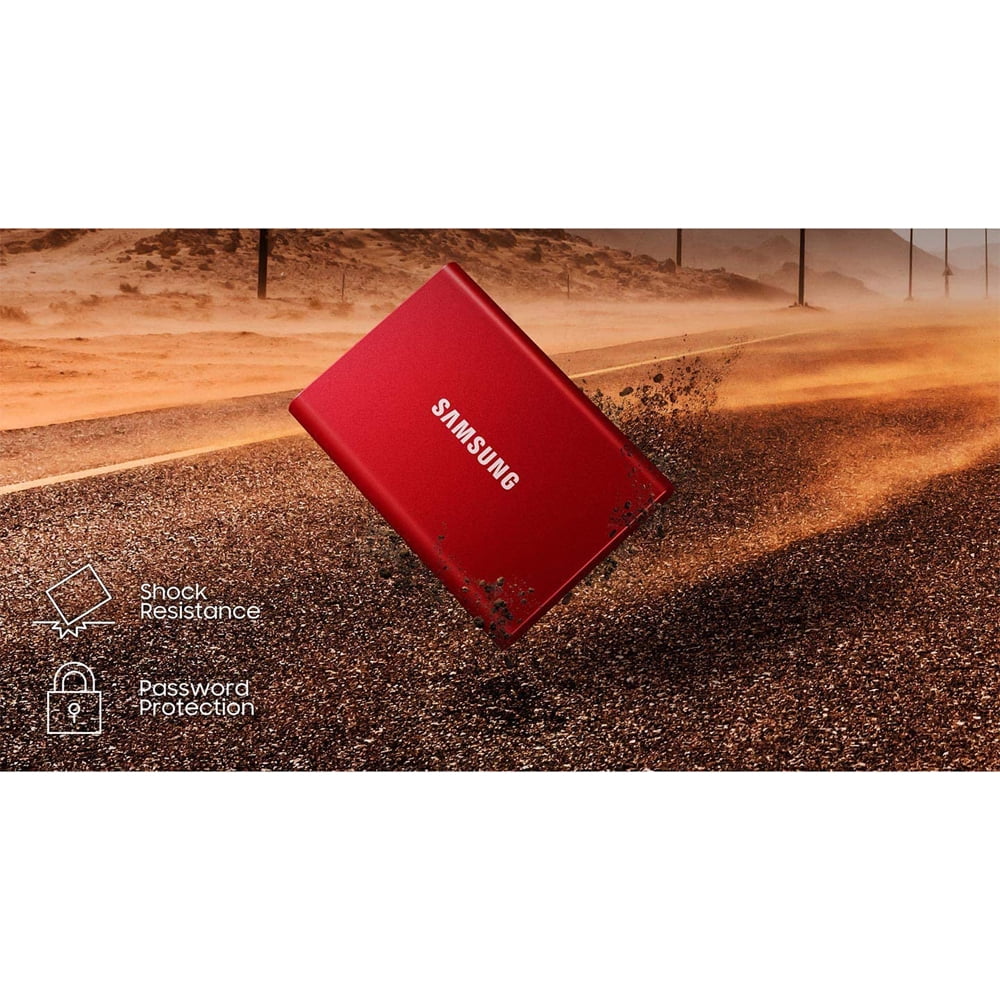 Samsung MU-PC2T0T/AM Portable SSD T7 USB 3.2 2TB Gray Bundle with Lexar PLAY 1TB microSDXC UHS-I Memory Card and Deco Photo 6 x 6 inch Microfiber Cleaning Cloth