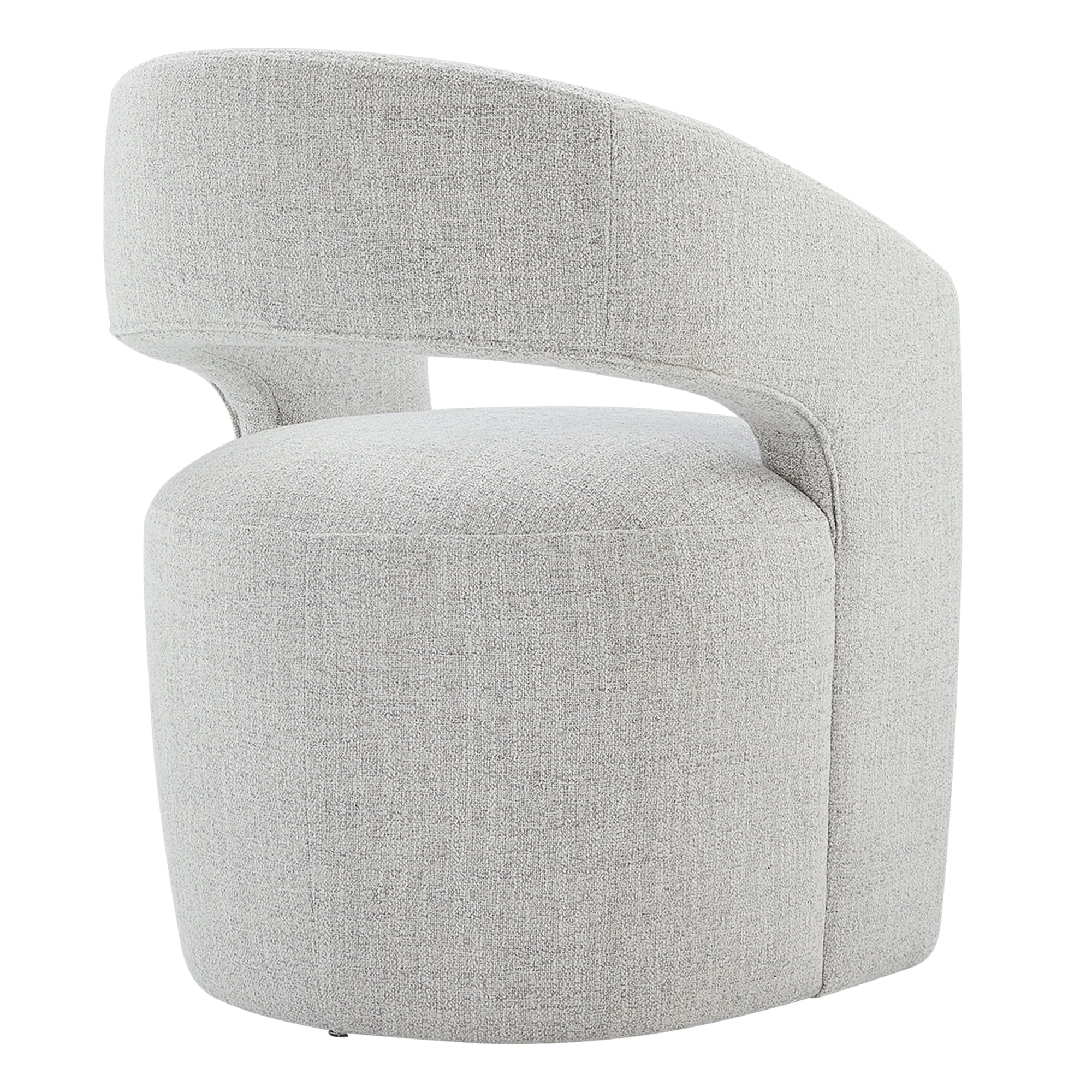 CHITA Modern Dining Chair with Caster Wheels & Open Back, Upholstered Dining Room Chairs, Fabric in Cloud