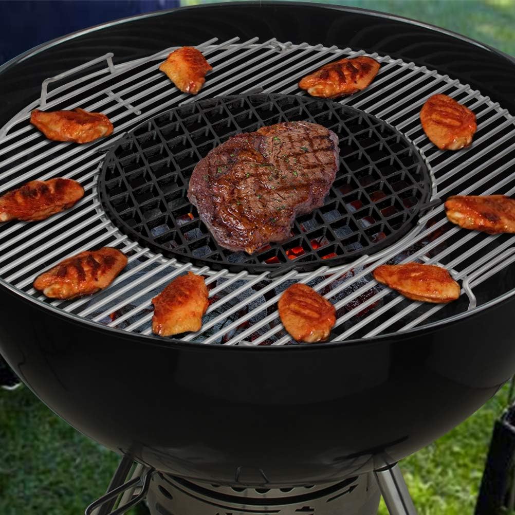 Cast Iron Sear Grate Replacement for Weber 8834 Gourmet BBQ System 22.5 Weber Charcoal Grills,12-Inch Diameter Pre-seasoned