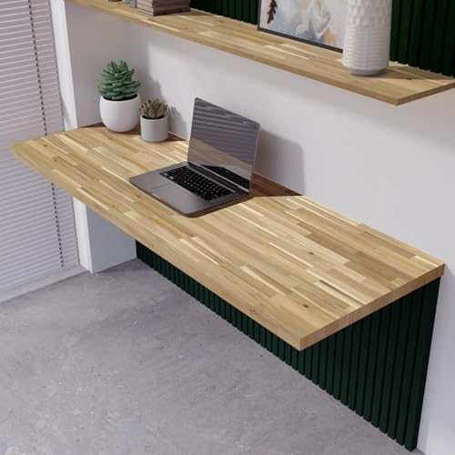 4ft L x 30in Acacia Butcher Block Table Top, Desktop, Unfinished Solid Wood Butcher Block Countertop for DIY Desktop/Coffee Table/Workbench, 1.5in Thick