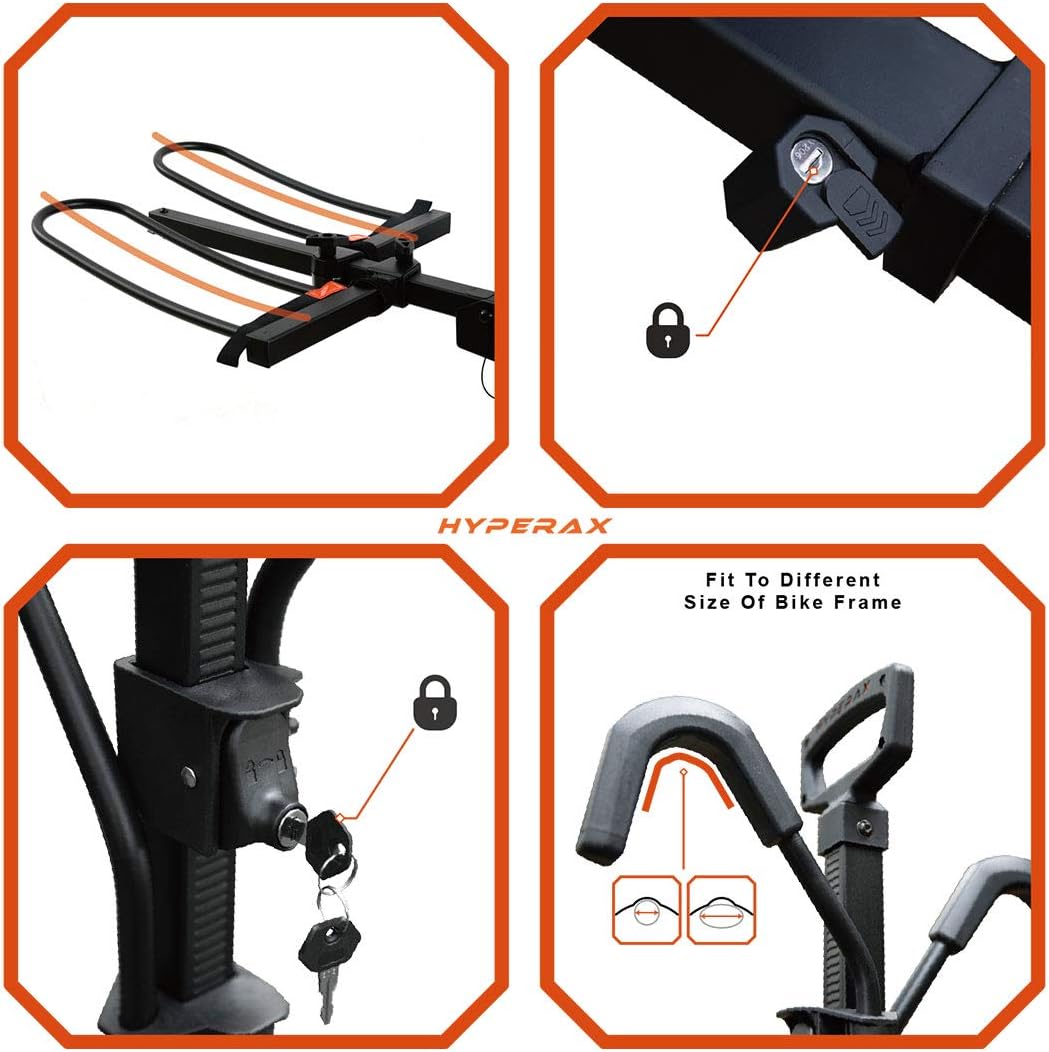 HYPERAX Special Combo - Volt RV with 2 X E-Bike Adapter- Platform Bike Rack for RV, Camper, Motorhome - for 2" Hitch Fits Up to 2 X 70 lbs Bike with Up to 5" Fat Tires