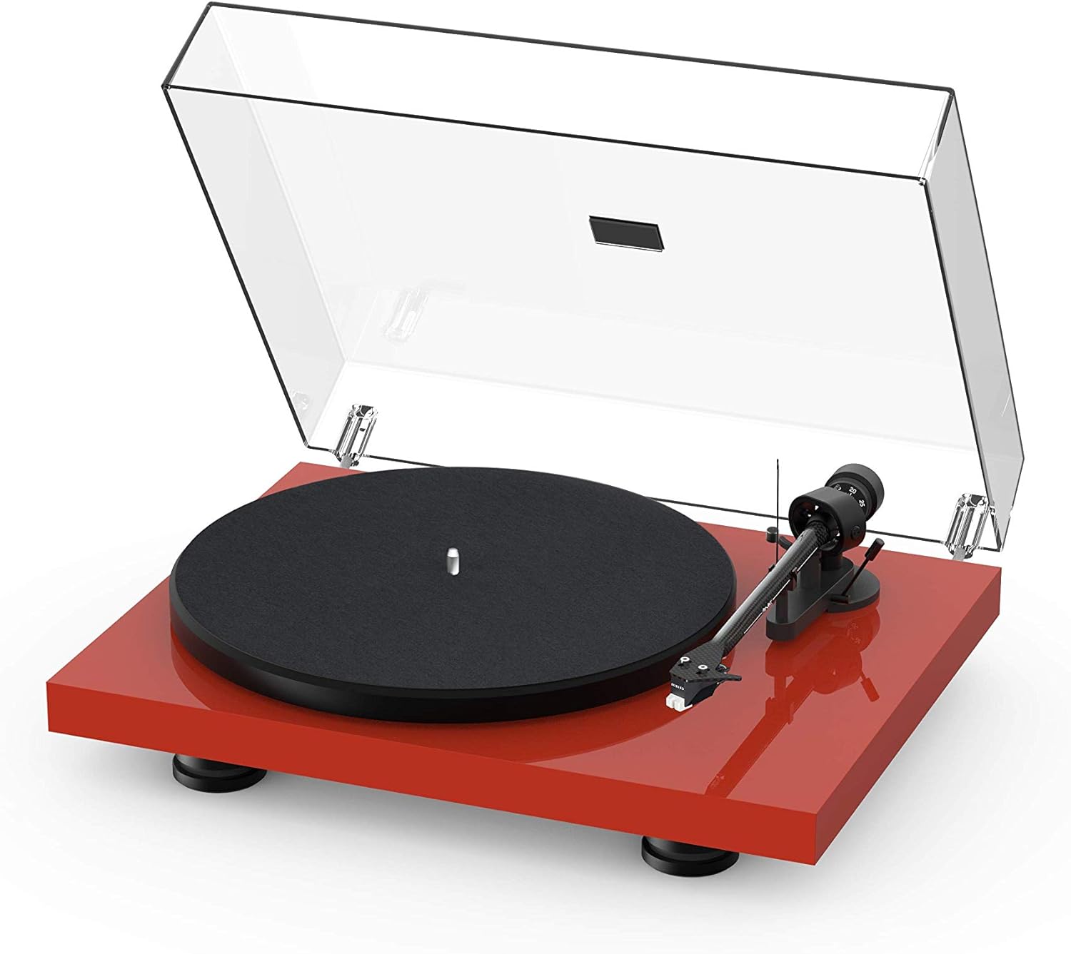 Pro-Ject Debut Carbon EVO, Audiophile Turntable with Carbon Fiber tonearm, Electronic Speed Selection and pre-Mounted Sumiko Rainier Phono Cartridge (High Gloss White)