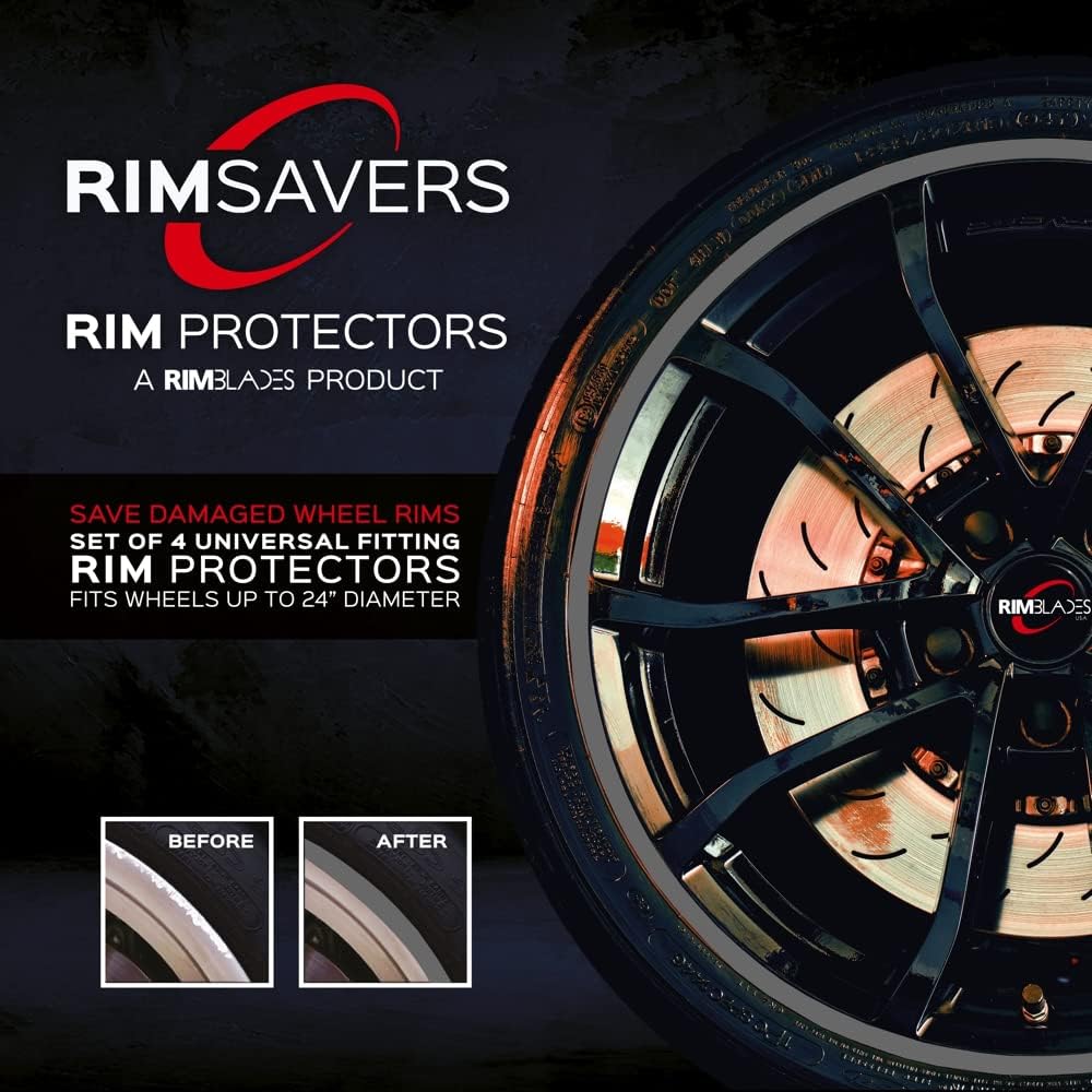 RimSavers RimBlades USA (Yellow) Wheel Rim Protectors Guard Alloy Wheel from Curb Rash – Set of 4 Rim Protectors Easy to Install