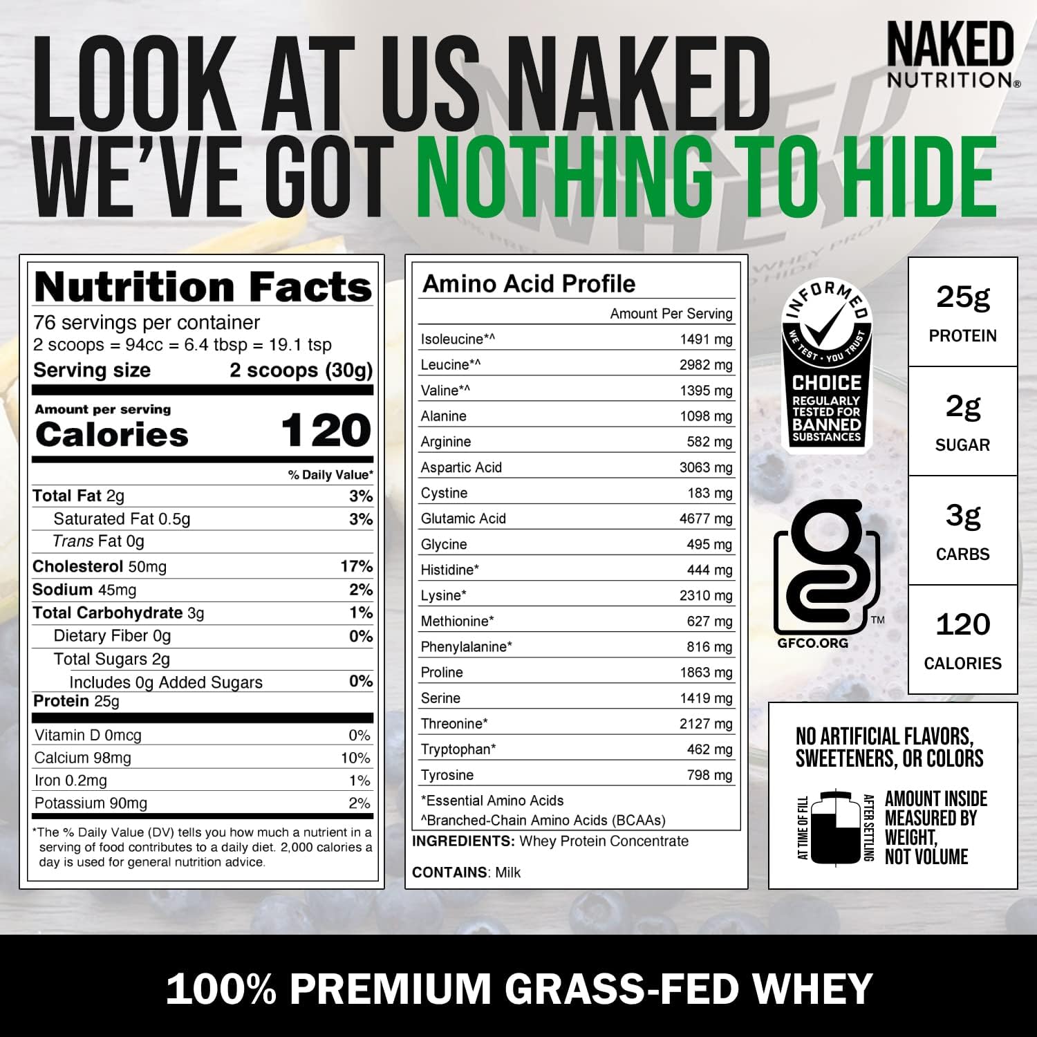 NAKED Grass Fed Protein Bundle: 5LB Unflavored Whey and 5LB Unflavored Casein