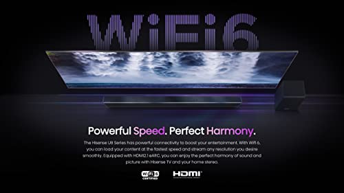 Hisense 65U8H QLED U8H Series Quantum 4K ULED Mini-LED 65-Inch Class Google Smart TV with Alexa Compatibility, Quantum Dot, 1500-nit HDR10+, Black