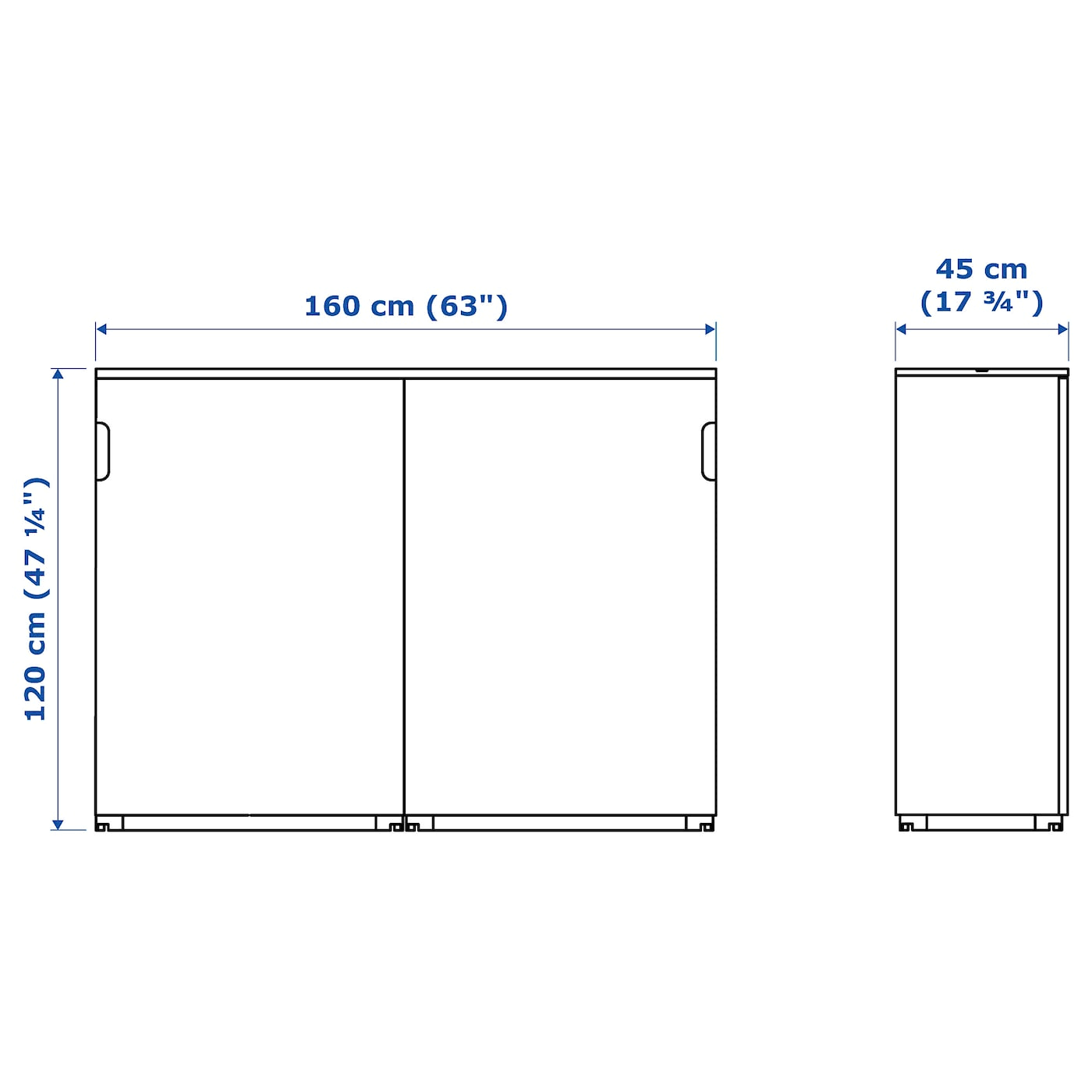 IKEA - Galant Cabinet with Sliding Doors, White Stained Oak Veneer, 63x47 1/4 80365133