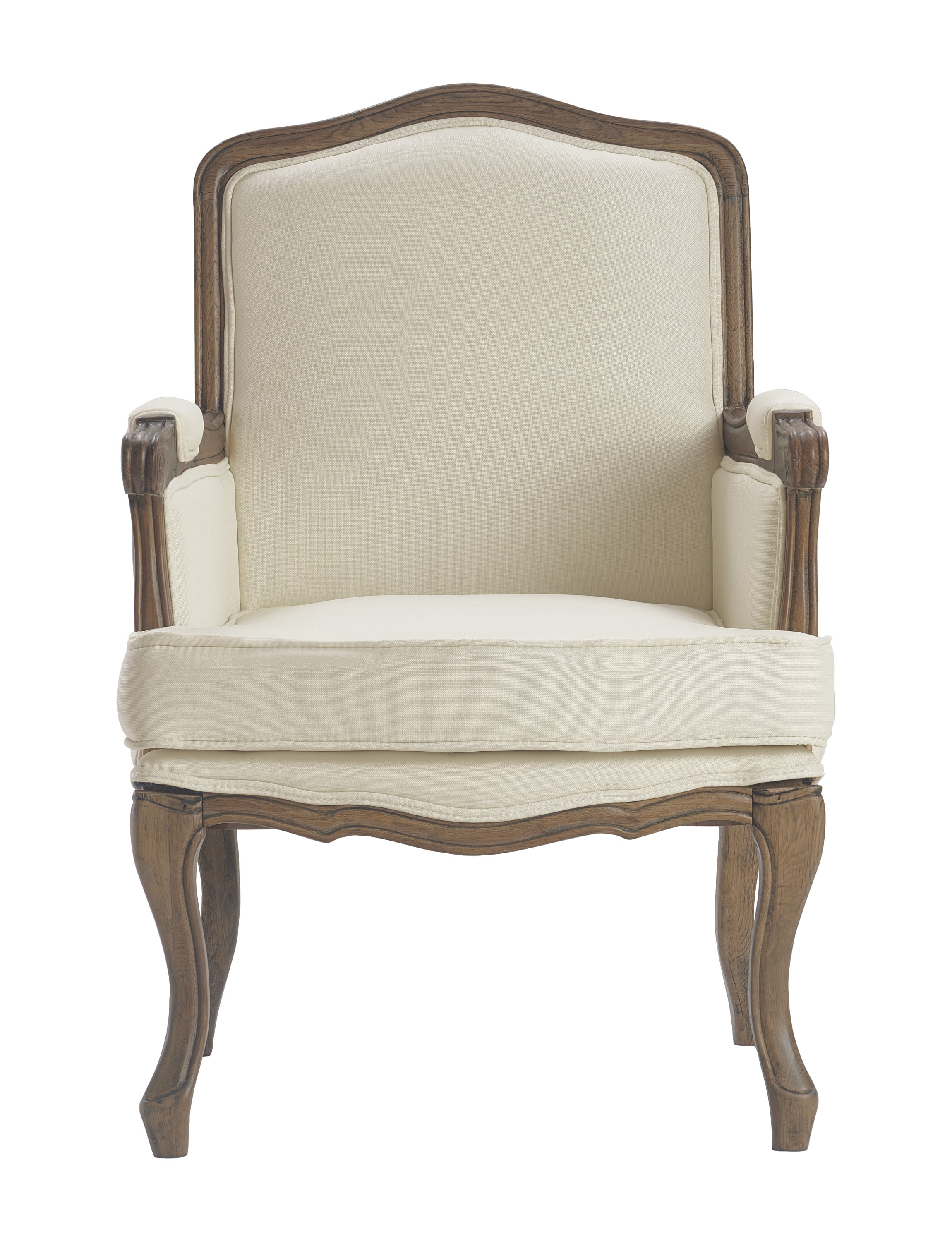 Finch Louis French Country Upholstered Accent Armchair, Cream Color
