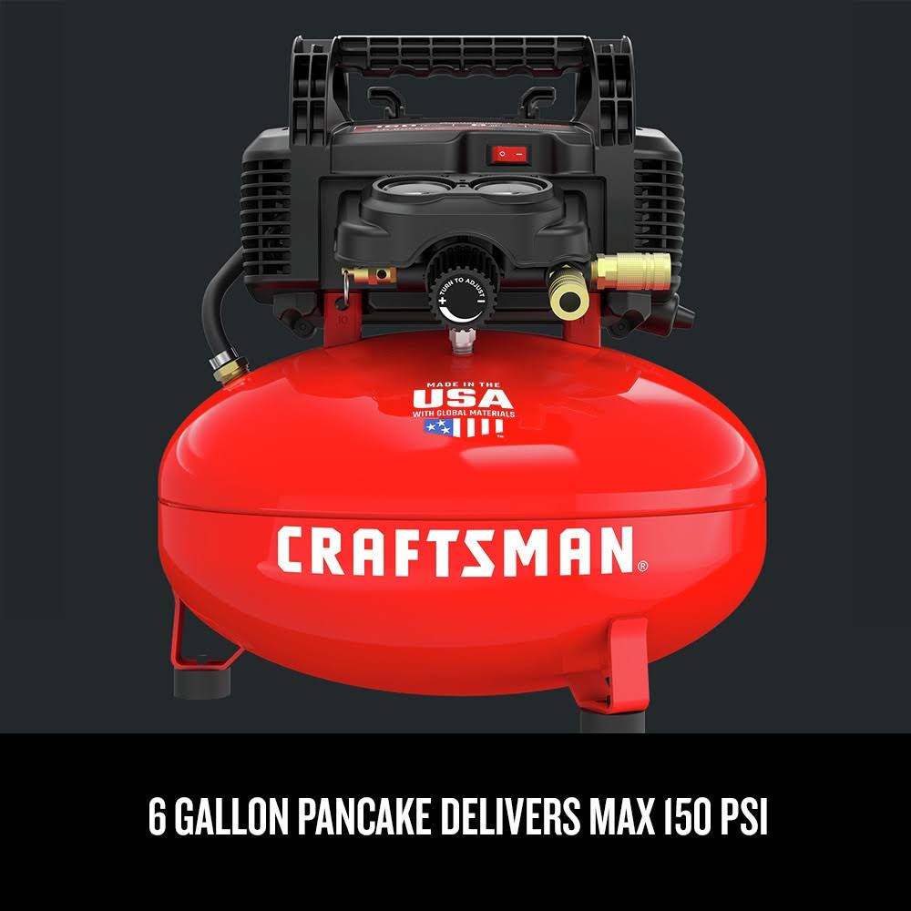 Craftsman (Certified Refurbished) CMEC6150R 0.8 HP 6 Gallon Oil-Free Pancake Air Compressor