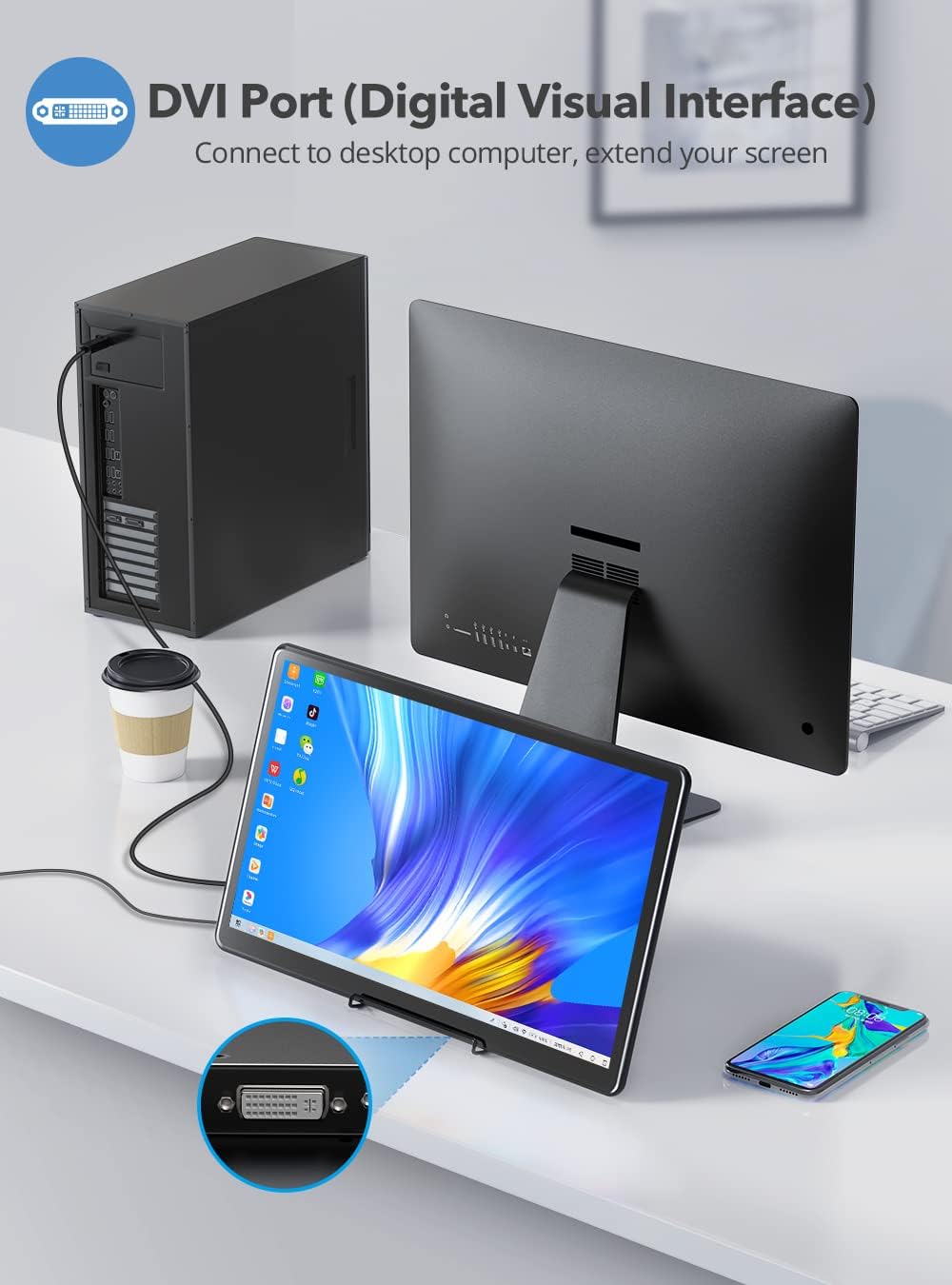 Newsoul Touchscreen Portable Monitor, 15.6'' HDR 1080P IPS Raspb Pi VESA HDMI VGA DVI Industrial Input, 2000:1 Contrast Ratio Touch Display for Pi TV Box PS4 Laptop Industrial Medical Equipment