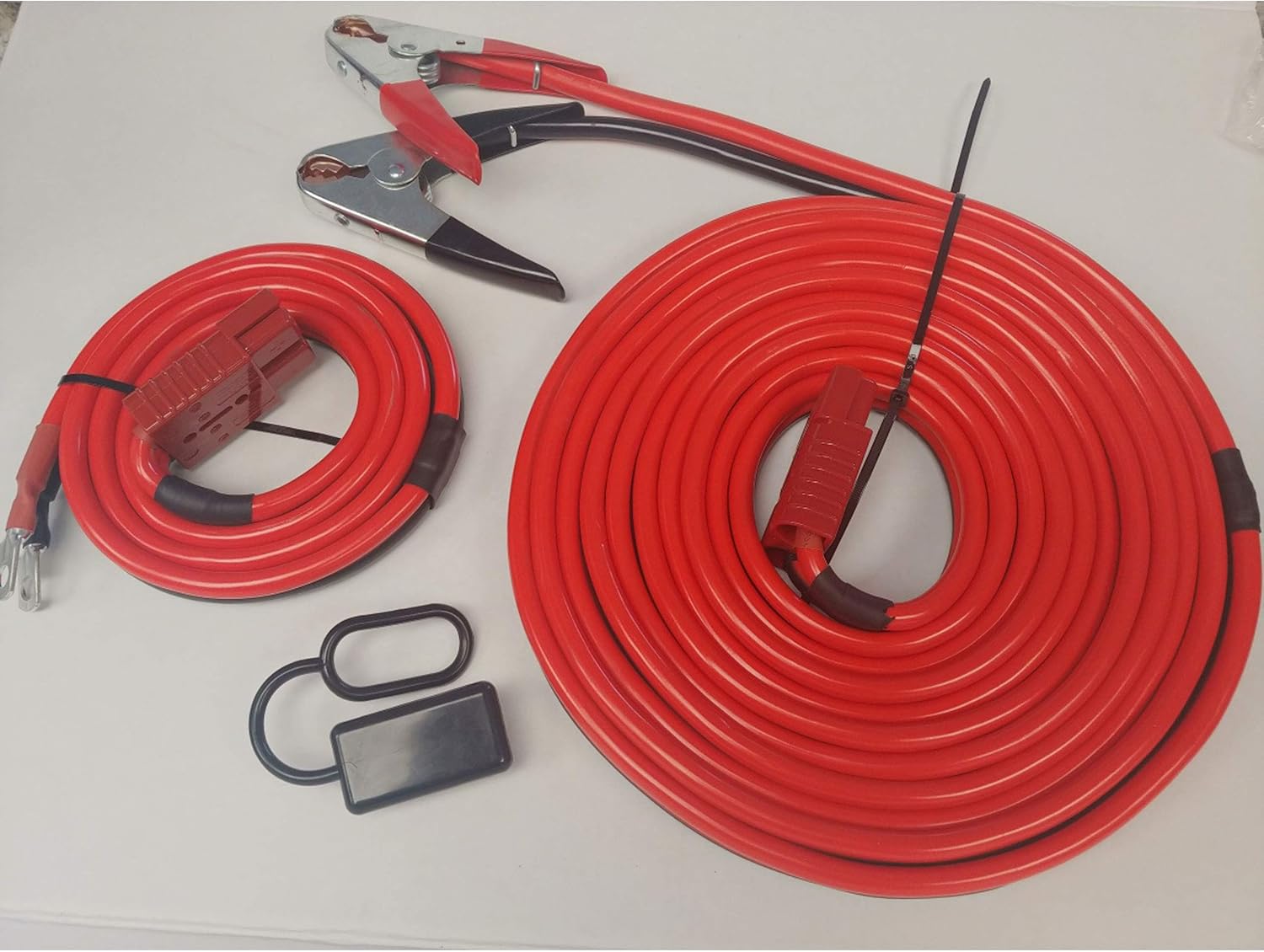 1GA 32FT Permanent Installation kit Jumper Battery Cables with QUICK-CONNECT Plug 32Ft Booster Jump-Start Pack of 2