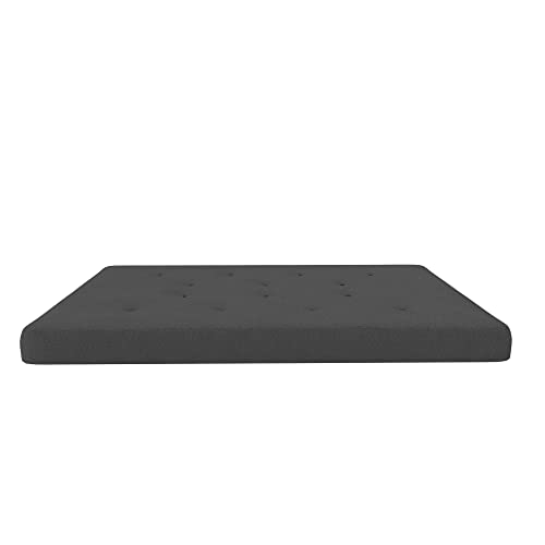 REALROOMS Cozey 6-Inch Bonnell Coil Futon Mattress, Microfiber, Full, Dark Gray