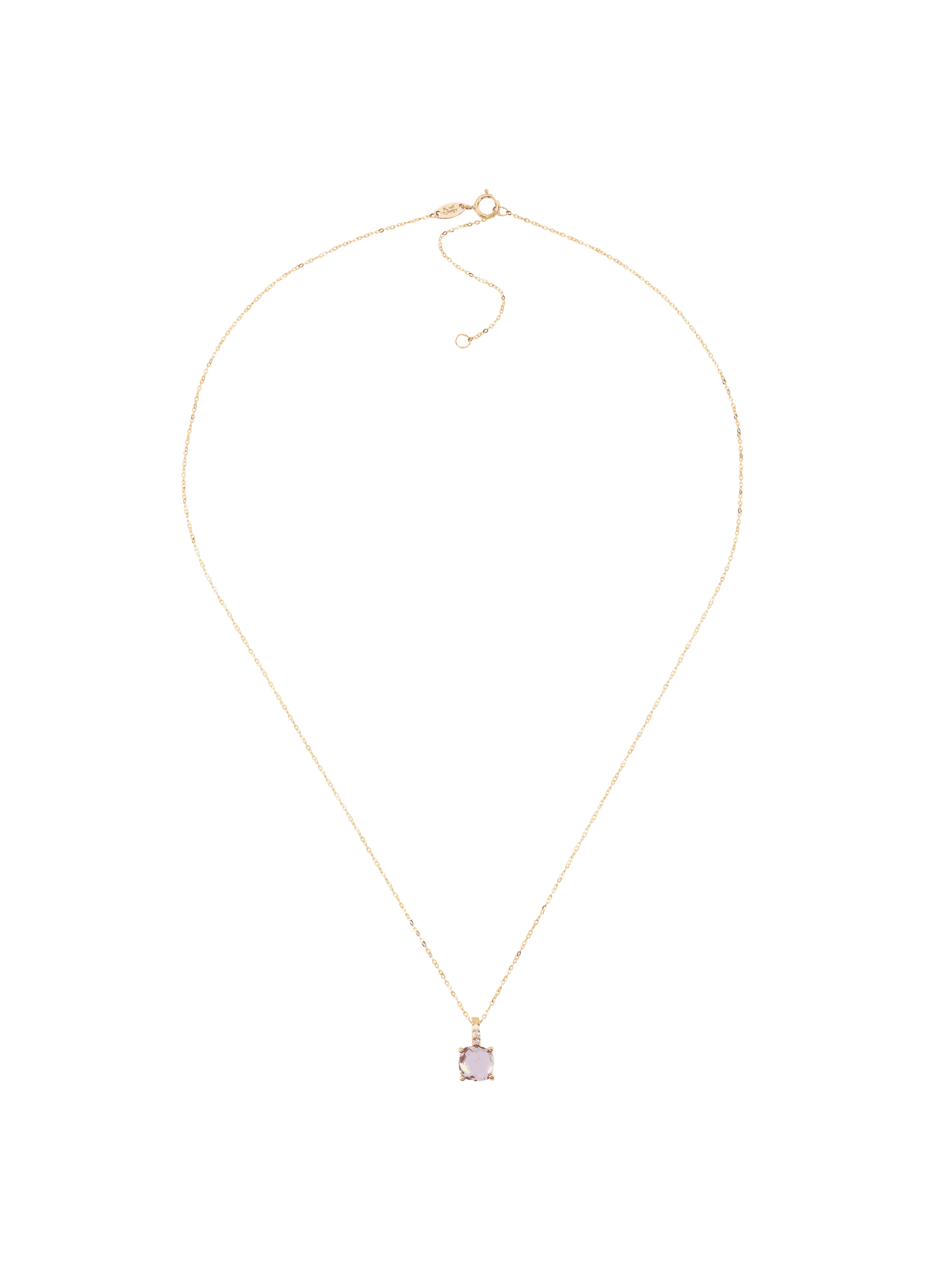 Women's Welry Amethyst and Cubic Zirconia Pendant Necklace in 14kt Yellow Gold, 18"