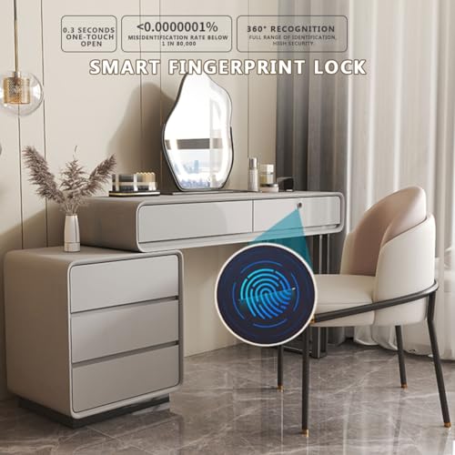 Vanity Dressing Table Dressing Table with Drawers with Push-to-Open Drawers Makeup Table Vanity Table with 5 Drawers for Bedroom