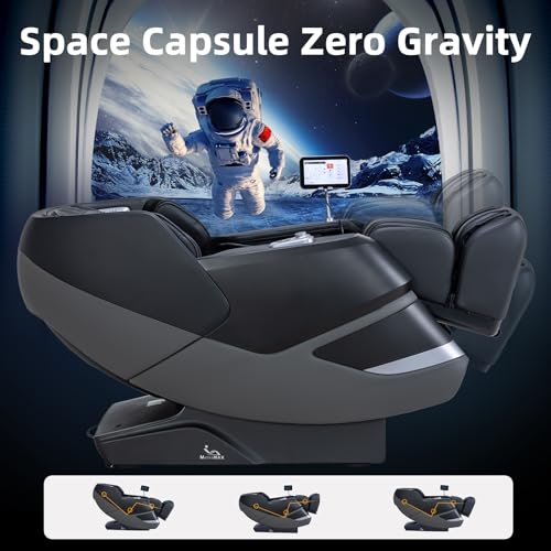 MassaMAX 2024 4D Massage Chair, Full Body Shiatsu Recliner with Electric Extendable Footrest, Zero Gravity, SL Track, Deep Yoga Stretch, Foot Rollers, and Heating (Magic Black)