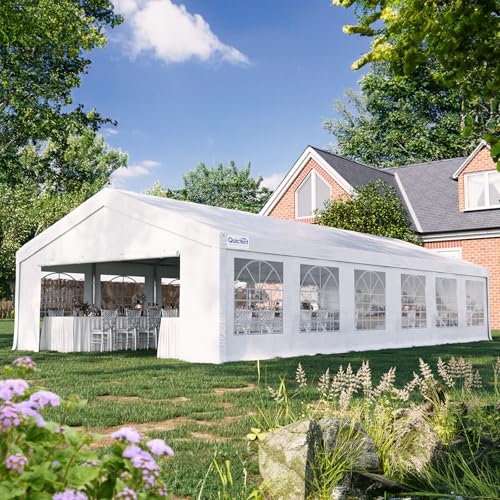 Quictent 20x20 Party Tent Heavy Duty Outdoor Canopy Tent Carport Wedding Event Shelter BBQ Wedding Tents for Parties with Storage Bags(Mesh)