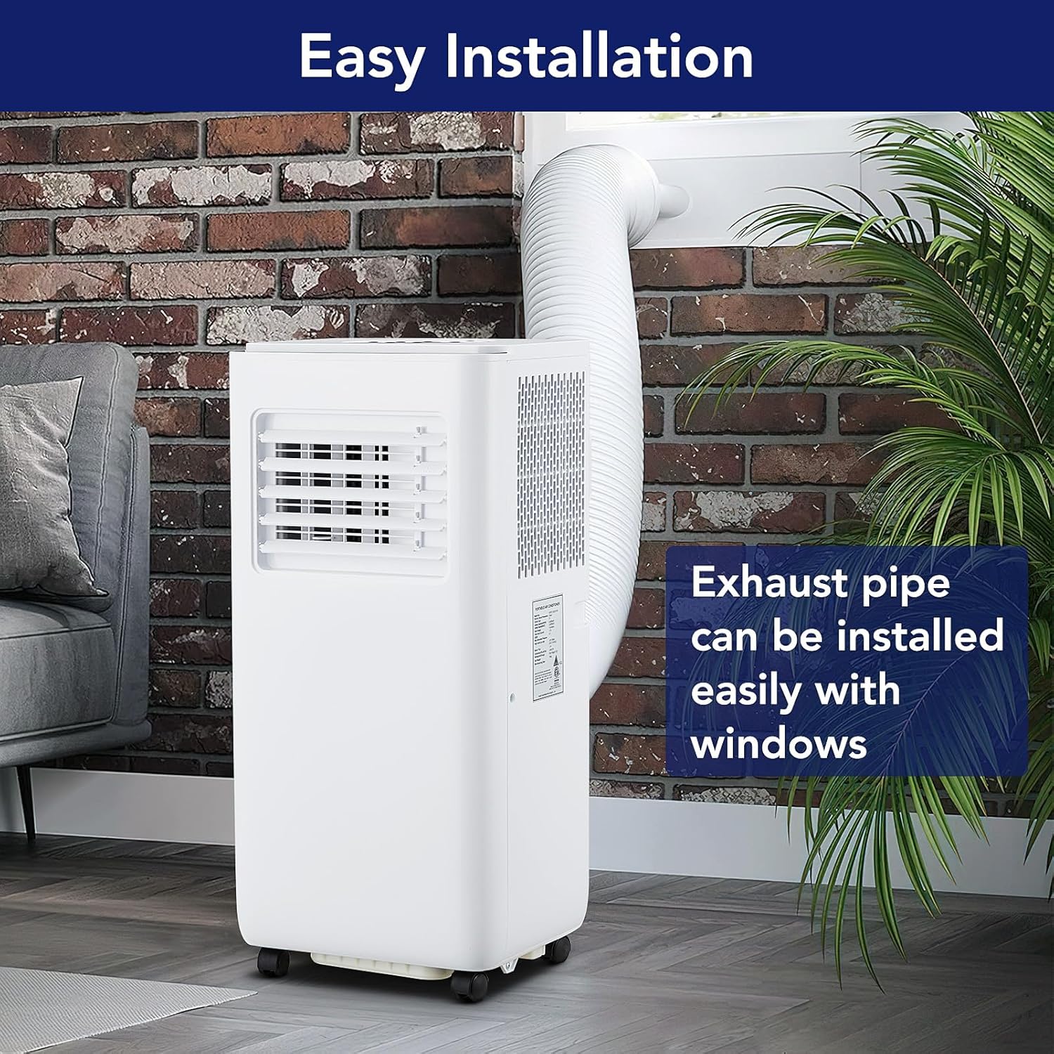 Portable Air Conditioner 10,000 BTU, Powerful Cooling up to 450 Sq.Ft, 3-in-1 AC Unit with Dehumidifier & Fan Mode - Efficient Energy Saving, Ultra-Quiet, Remote Control For Home, Office, School