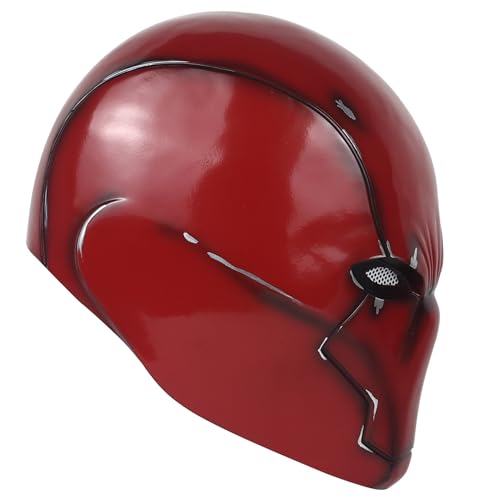 Red Hood Helmet Metallic Effect Red Hood Mask Deluxe Cosplay Prop for Fans Collector's Edition