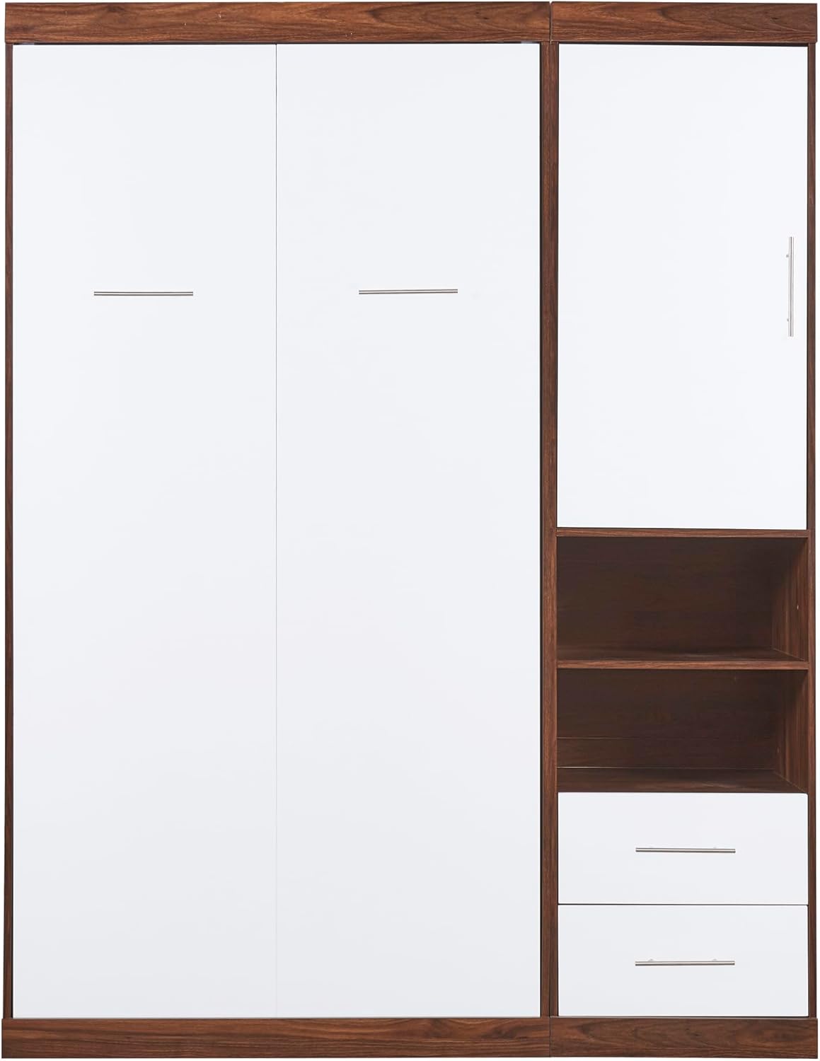 Harper & Bright Designs Twin Murphy Bed with Storage Drawers and Cabinet, Easy Fold Murphy Bed Cabinet, Wood Space-Saving Twin Size Murphy Bed Wall Bed for Guest Room Home Office,White