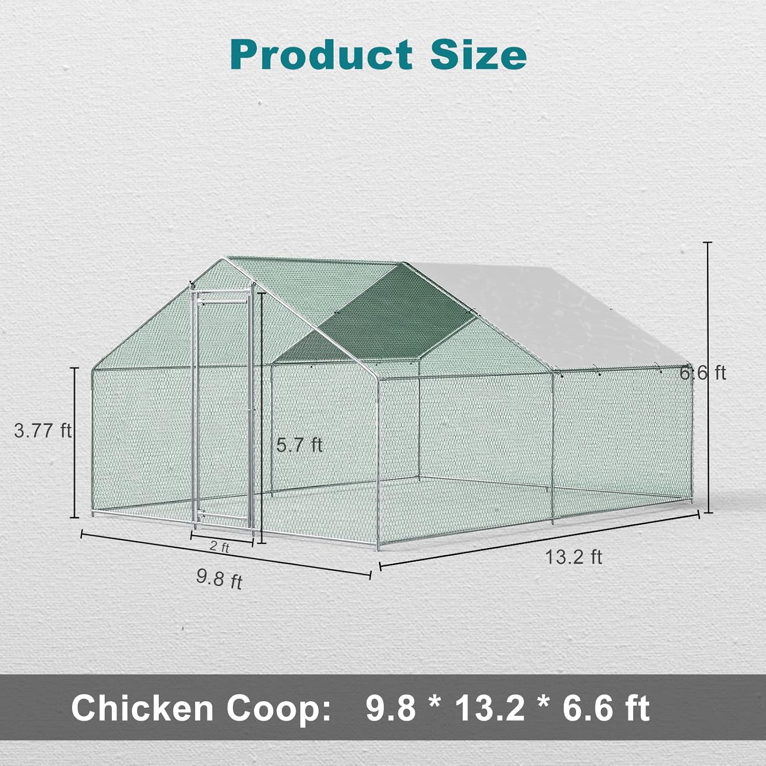 Oarlike Metal Chicken Coop for 20 Chickens Large Chicken Runs for Yard with Cover Galvanized Steel Chicken Pen Outdoor for Hen Duck Rabbits Goose Puppy Heavy Duty Walk-in Poultry Cage for Outside