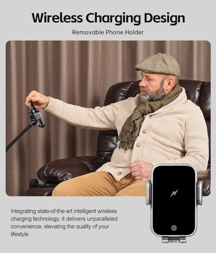 Dual Motor Massage and Heat Power Lift Recliner Chair for Elderly with Cupholder, Wireless Charging, and USB Ports | Infinite Position Reclining Chair (Fabric, Grey)