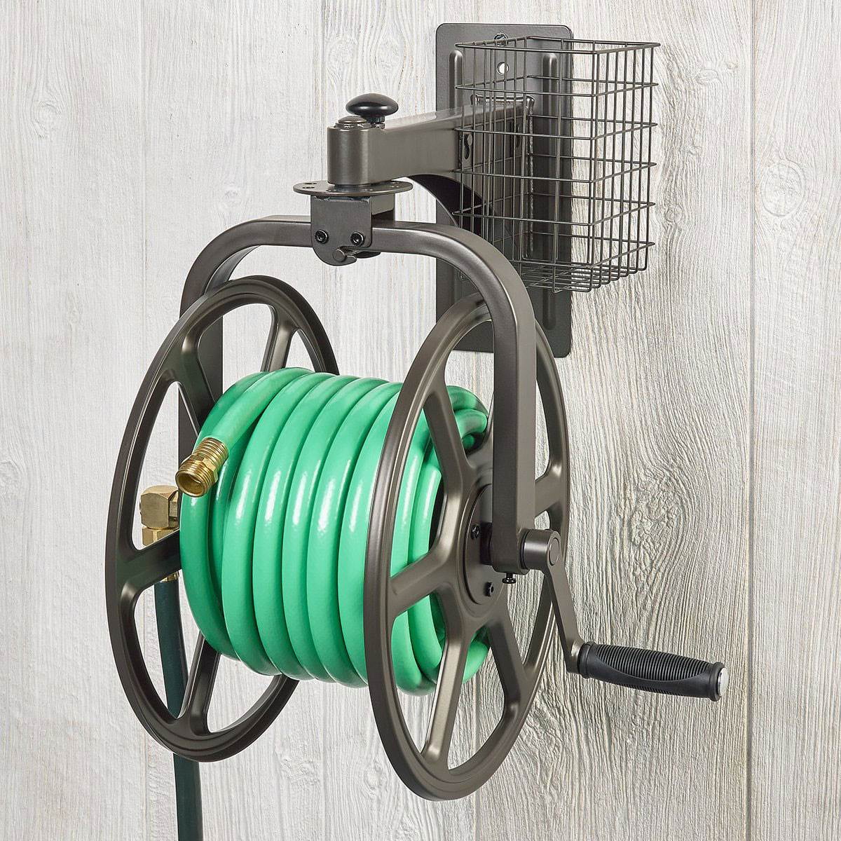 Liberty Garden Single Arm 125' Navigator Multi-Directional Hose Reel, Steel