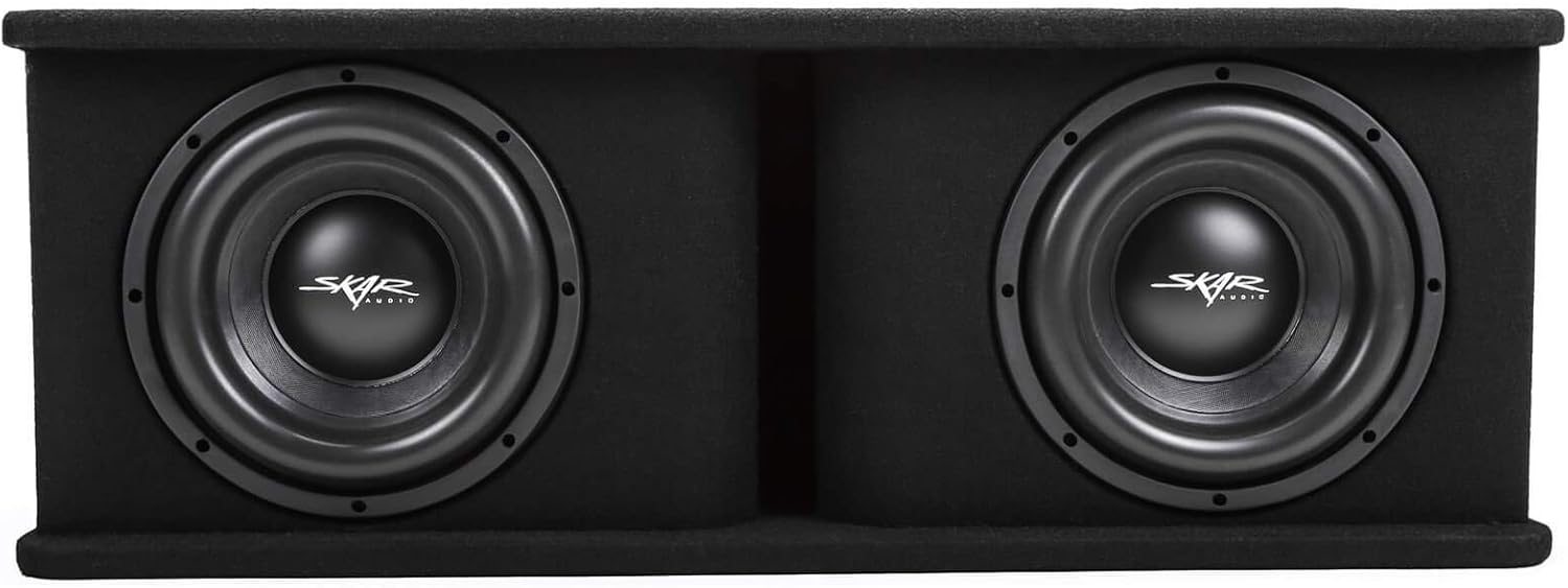 Skar Audio Dual 10" Complete 2,400 Watt SDR Series Subwoofer Bass Package - Includes Loaded Enclosure with Amplifier
