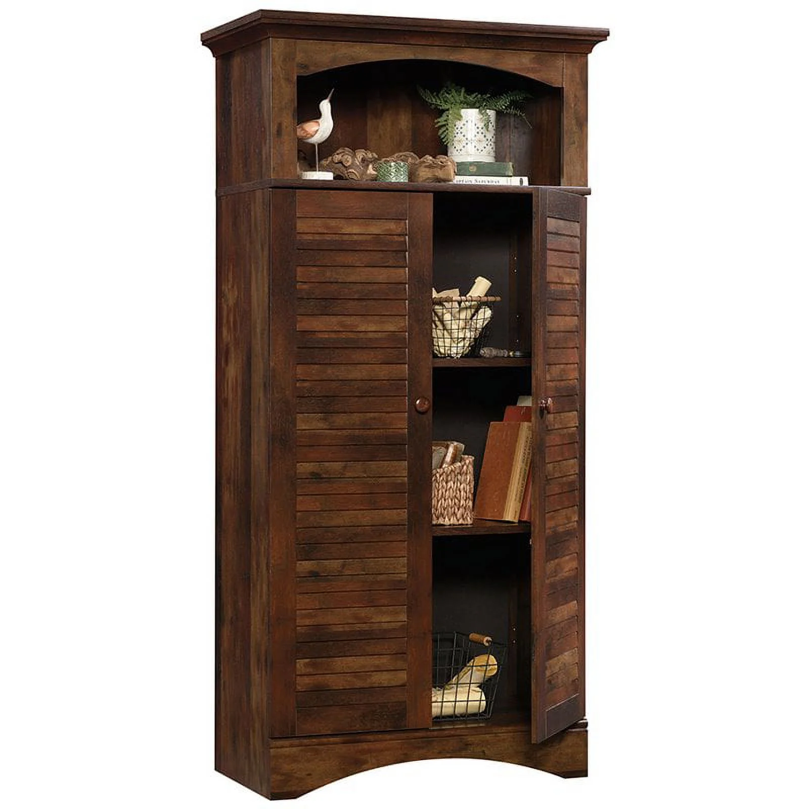 Sauder Harbor View Storage Cabinet, Curado Cherry Finish
