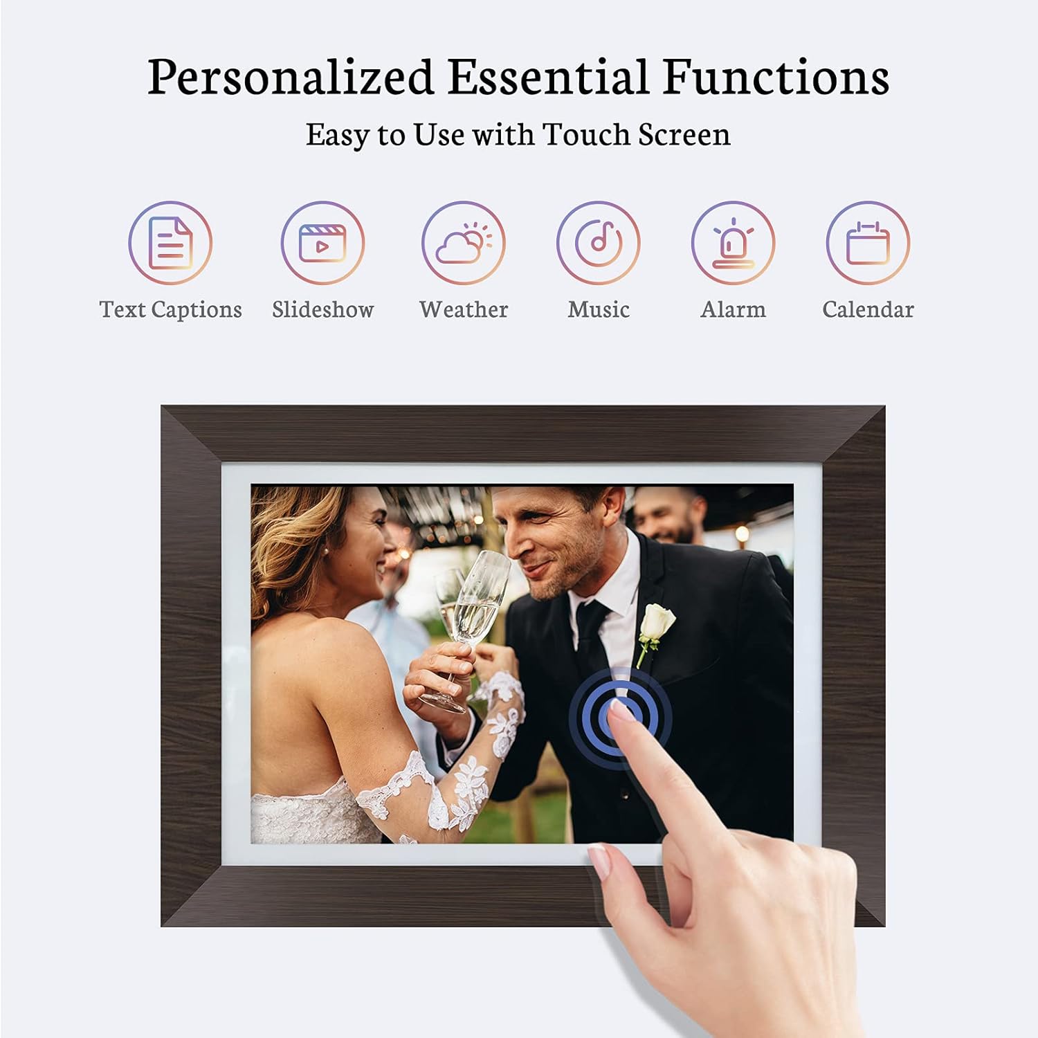 BSIMB Digital Picture Frame IPS Display, Wall-Mountable Electric Photo Frame with Remote Control, Place in Landscape&Portrait, Gift for Mother's Day