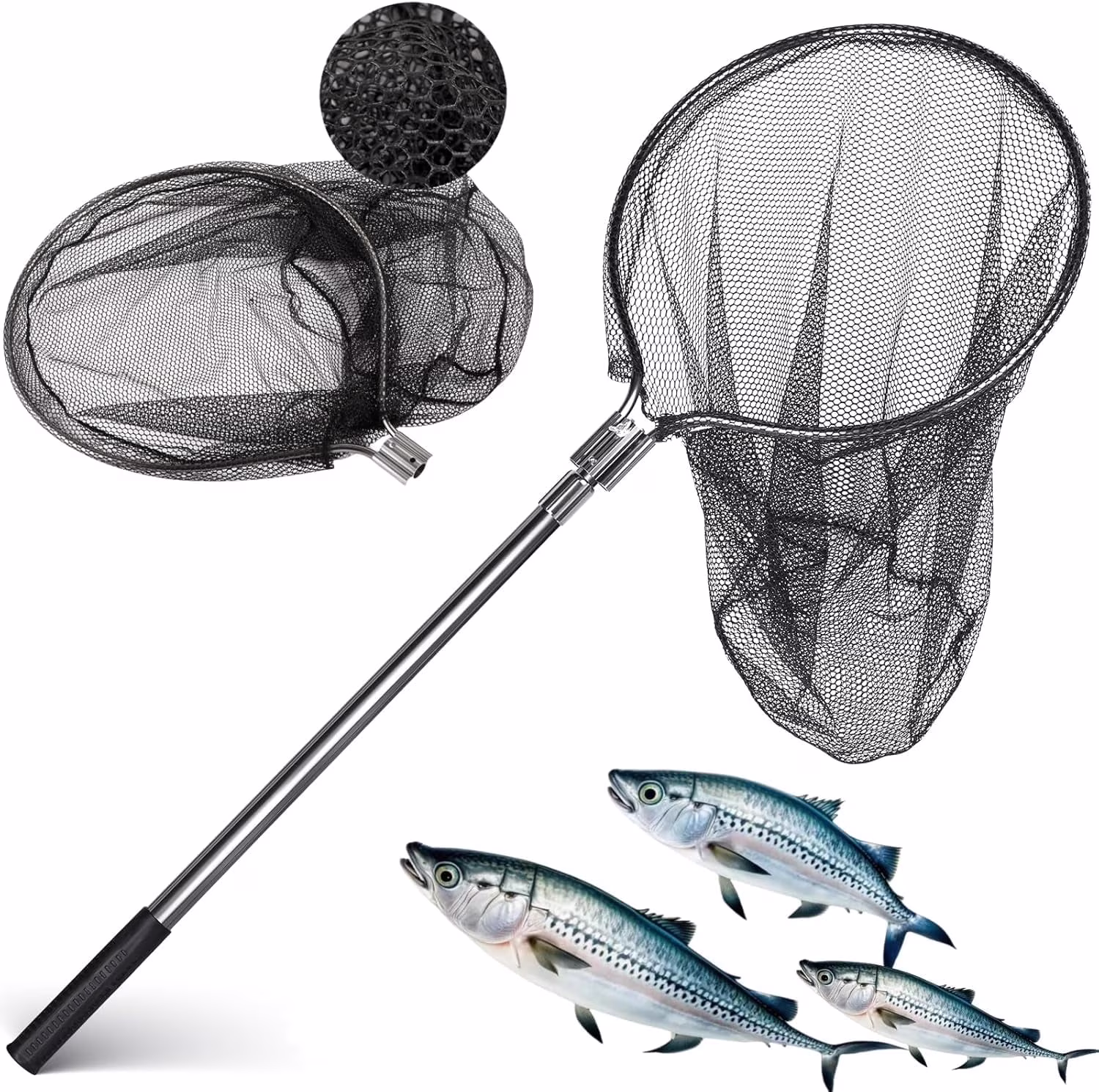 Unbranded Fishing Net with 67-100 Inch Telescoping Handle, 20 Inch Net Opening
