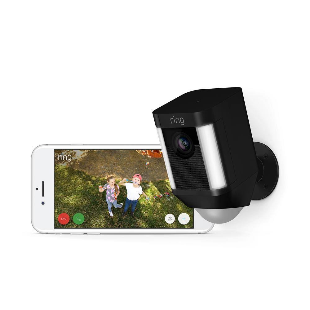 Ring Wireless Video Doorbell with Spotlight Cam Battery Black