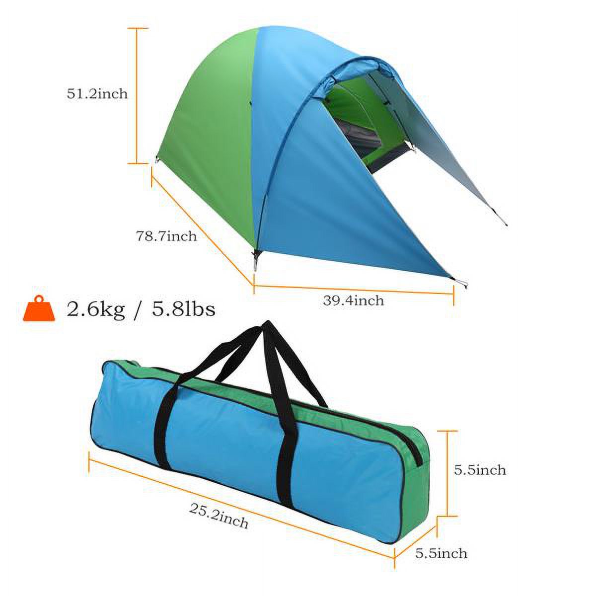 4-Person Double Layer Family Camping Tent Outdoor Instant Cabin Tent for Hiking