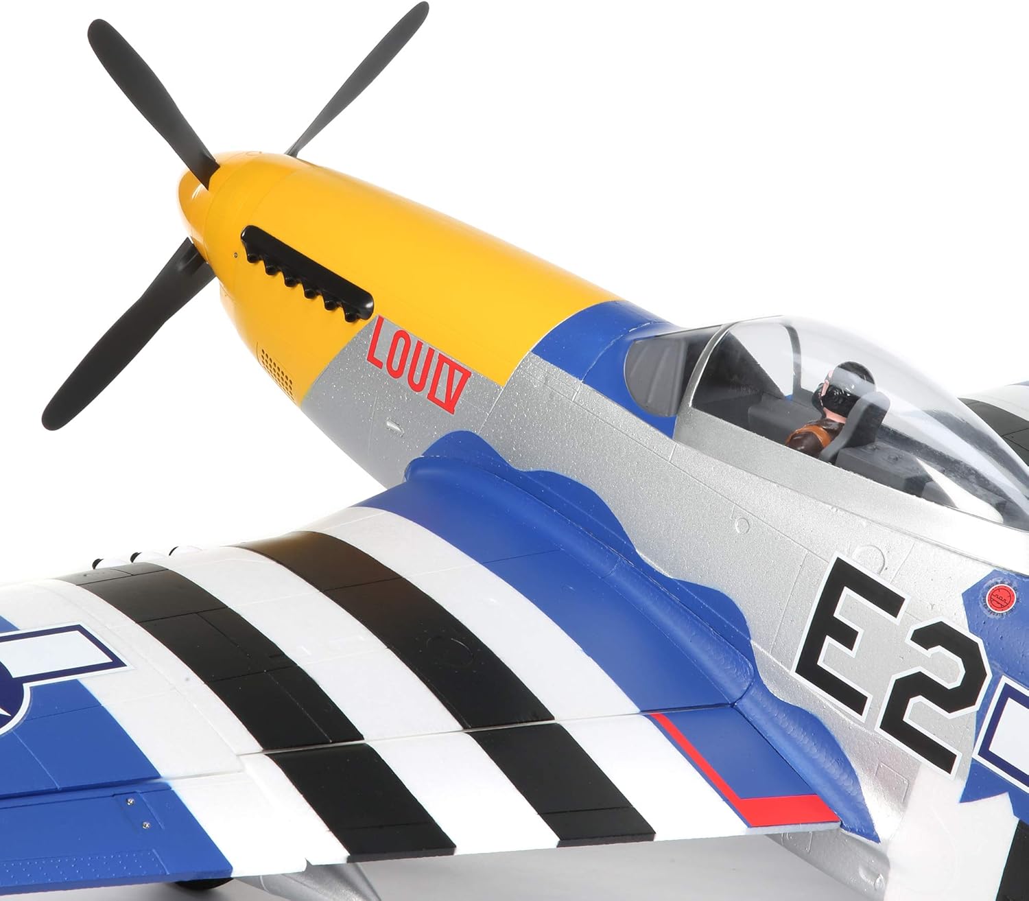 E-flite RC Airplane P-51D Mustang 1.5m BNF Basic Combo Battery Included/Transmitter and Charger not Included with Safe EFL01250C