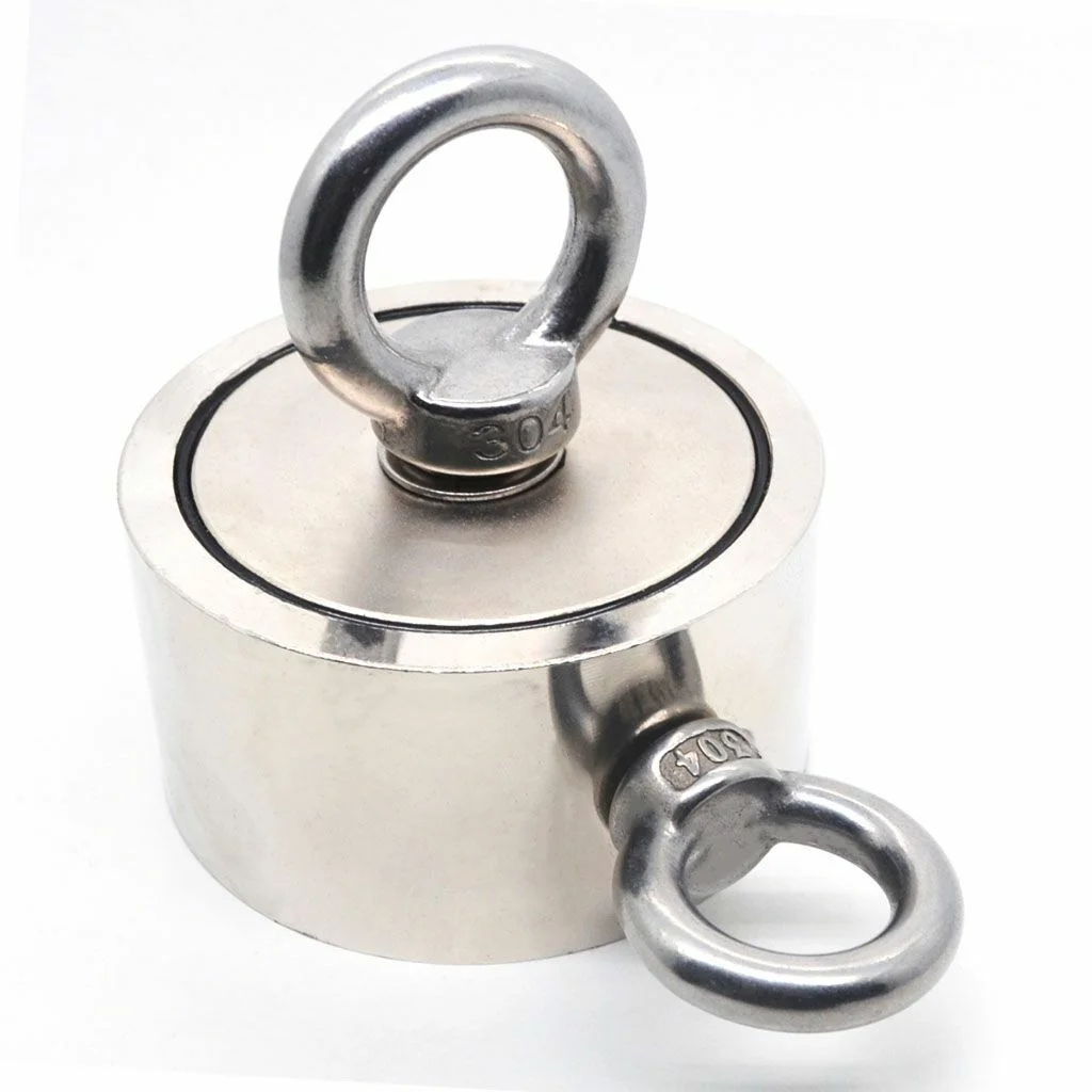 Upto 1300 Lbs Fishing Magnet Kit Pull Force Strong Neodymium + Rope + Carabiner